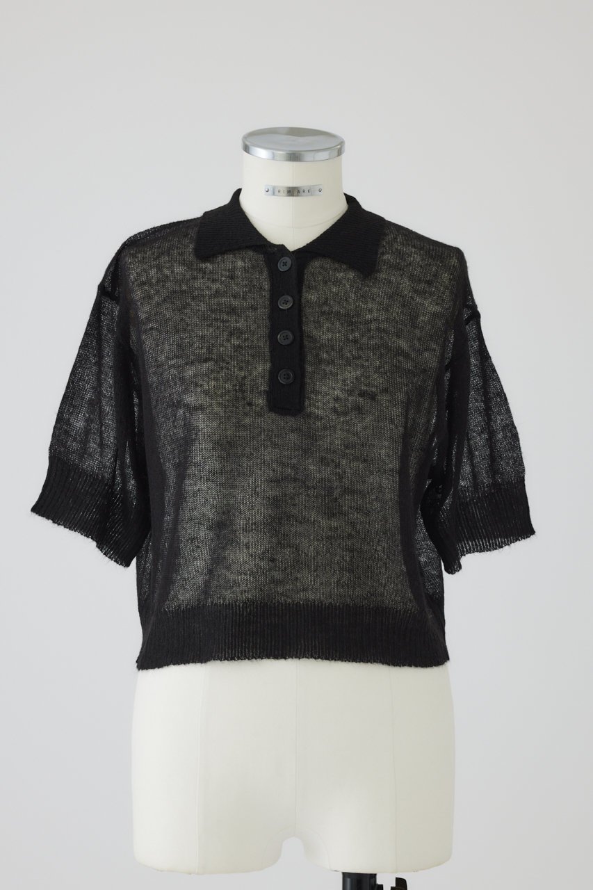 【リムアーク/RIM.ARK】のMohair polo knit/ニット インテリア・キッズ・メンズ・レディースファッション・服の通販 founy(ファニー) 　ファッション　Fashion　レディースファッション　Ladies' Fashion Online　トップス・カットソー　Tops/Tshirt　ニット　Knit Tops　プルオーバー　Pullover　スポーティ　Sporty　モヘア　Mohair　再入荷　Restock/Back In Stock/Re Arrival　ブラック|ID: prp329100004110546 ipo3291000000032376775