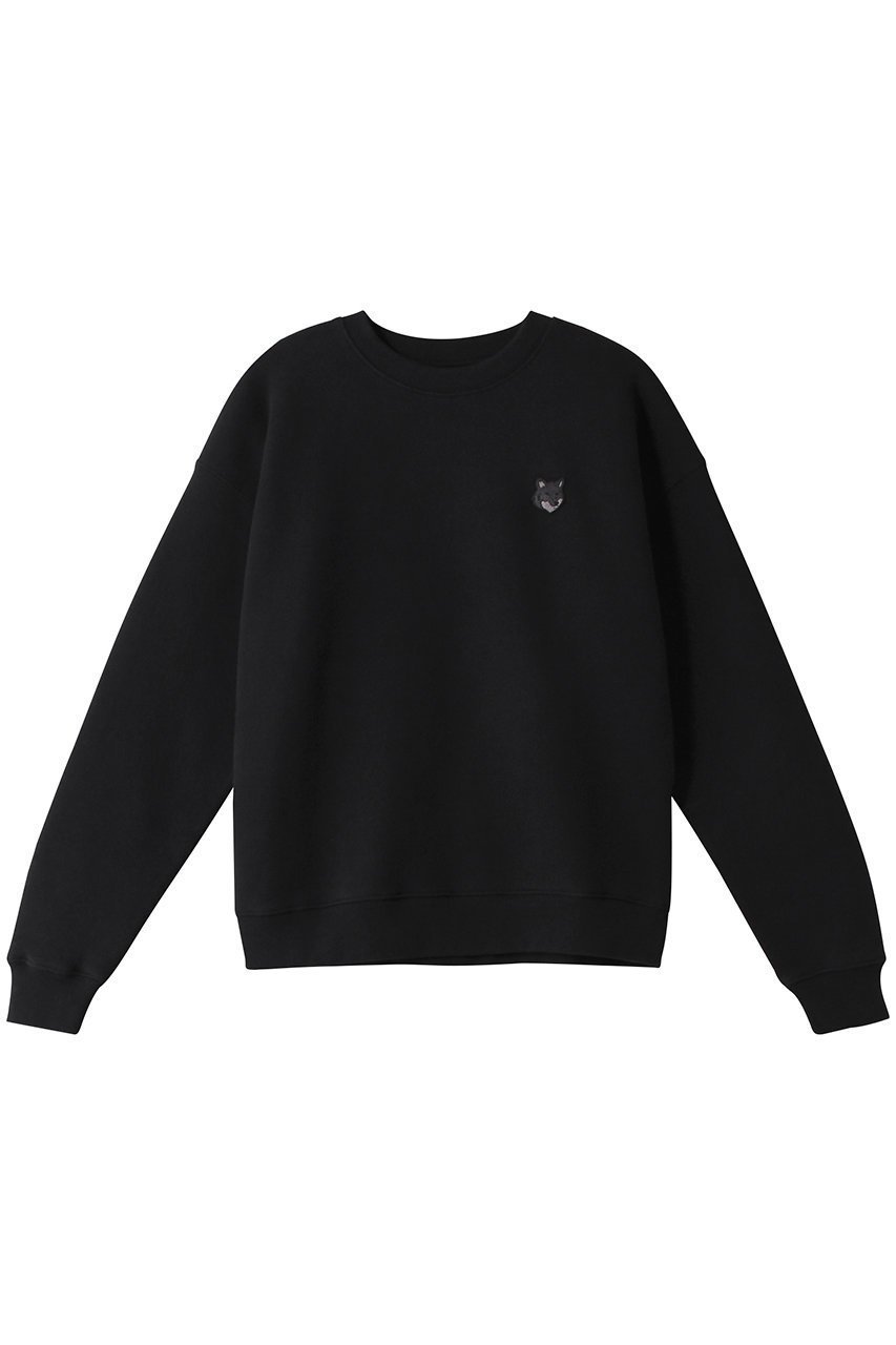 【メゾン キツネ/MAISON KITSUNE】のBOLD FOX HEAD PATCH コンフォートスウェットシャツ インテリア・キッズ・メンズ・レディースファッション・服の通販 founy(ファニー) 　ファッション　Fashion　レディースファッション　Fashion for Women　トップス・カットソー　Cut & Sew Tops　シャツ・ブラウス・オフィスカジュアル　Elegant Blouses & Button-Ups　レディースパーカー・カジュアルフーディー　Casual Hoodies & Sweatshirts　ロングTシャツ・Tシャツ　Longline T-Shirts & Tees　スウェット・クルーネックトップス　Sweatshirts & Crewnecks / Relaxed Fit Sweat Tops　カットソー・ベーシックTシャツ　Cut-and-Sewn Tops / Stretch Tees & Basics　おすすめ　Recommended / Our Picks　パッチ　Patch, Appliqué　フォックス　Fox, Fox Fur　ブラック|ID: prp329100004110577 ipo3291000000032917551