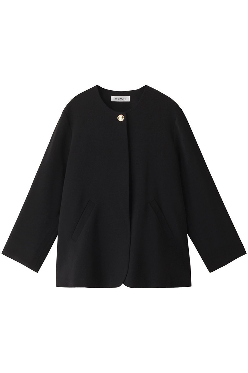 【ウィムガゼット/Whim Gazette】の【THE PAUSE】ノーカラージャケット インテリア・キッズ・メンズ・レディースファッション・服の通販 founy(ファニー) 　ファッション　Fashion　レディースファッション　Fashion for Women　アウター　Coat / Outerwear Collection　レディースジャケット・軽アウター　Jackets　ノーカラージャケット / シンプル上品コーデ　Collarless Jackets　おすすめ　Recommended / Our Picks　カーディガン　Cardigan, Knitwear　シンプル　Simple, Minimal　ジャケット　Jacket, Outerwear　定番　Standard, Basic Item　ブラック|ID: prp329100004110583 ipo3291000000032952413