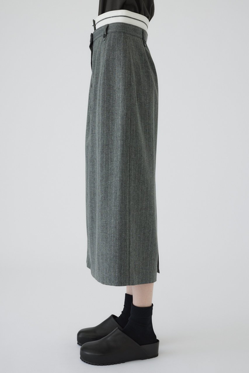 【リムアーク/RIM.ARK】のDouble waist middle SK/スカート 人気、トレンドファッション・服の通販 founy(ファニー) 　ファッション　Fashion　レディースファッション　WOMEN　スカート　Skirt　ロングスカート　Long Skirt　ストライプ　Stripe　スラックス　Slacks　センター　Center　ダブル　Double　マニッシュ　Mannish　ミドル　Middle　メランジ　Melange　ロング　Long　other-7|ID: prp329100004110588 ipo3291000000032377271