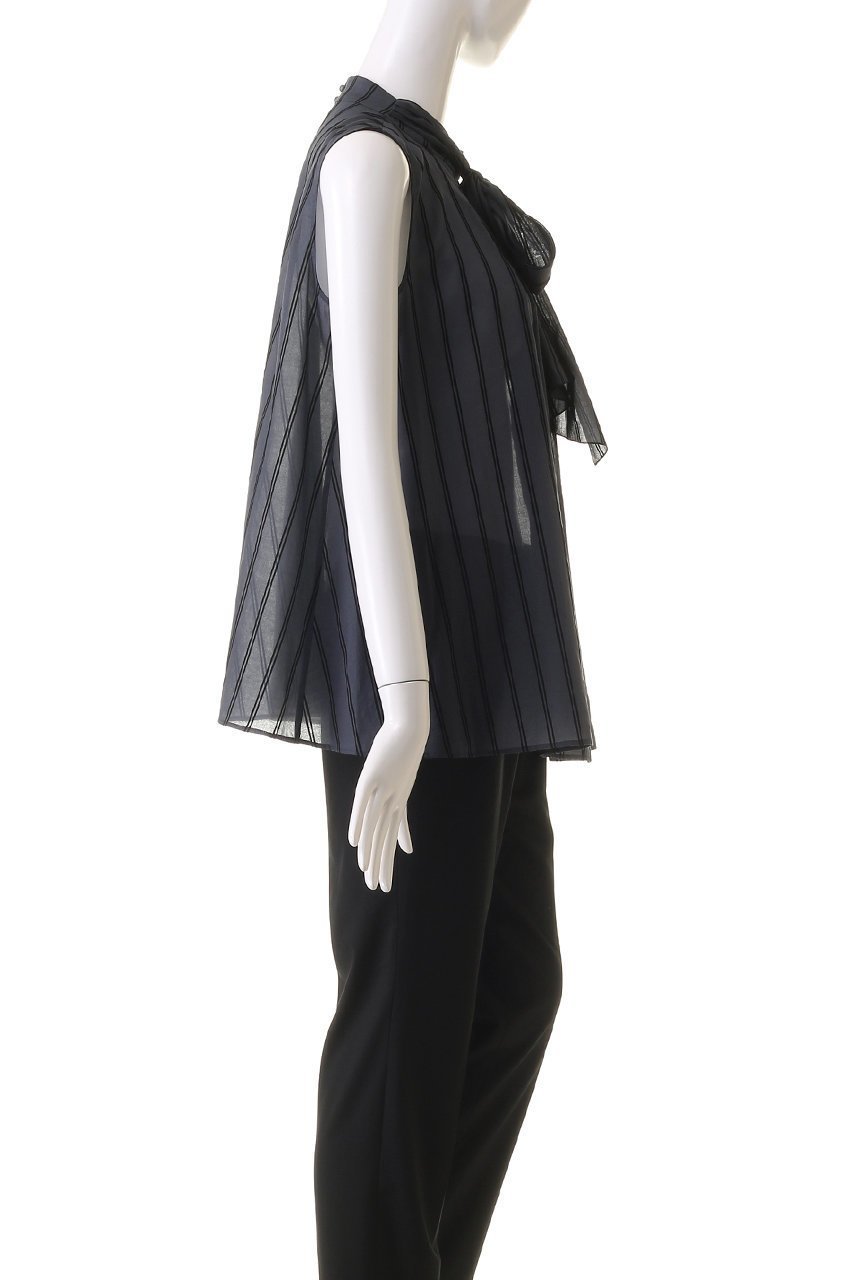 【アナイ/ANAYI】のローンフロッキーリボンボウタイブラウス 人気、トレンドファッション・服の通販 founy(ファニー) 　ファッション　Fashion　レディースファッション　WOMEN　トップス・カットソー　Tops/Tshirt　キャミソール / ノースリーブ　No Sleeves　シャツ/ブラウス　Shirts/Blouses　エアリー　Airy　シアー　Sheer　ストライプ　Stripe　ノースリーブ　No Sleeve　パーティ　Party　秋　Autumn/Fall　A/W・秋冬　Aw・Autumn/Winter・Fw・Fall-Winter　other-3|ID: prp329100004110595 ipo3291000000031411484