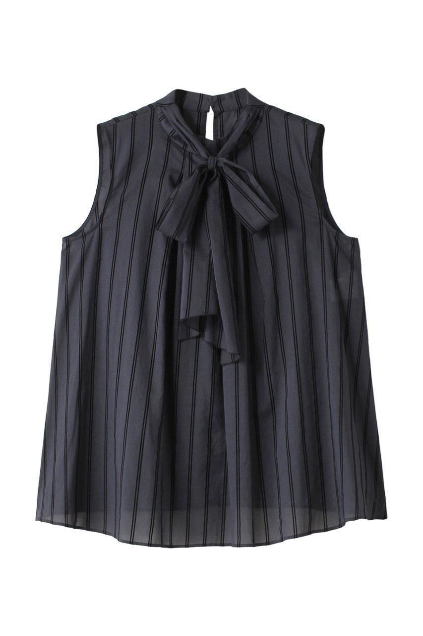 【アナイ/ANAYI】のローンフロッキーリボンボウタイブラウス 人気、トレンドファッション・服の通販 founy(ファニー) 　ファッション　Fashion　レディースファッション　Fashion for Women　トップス・カットソー　Cut & Sew Tops　キャミソール&ノースリーブ　Camisoles & Sleeveless Tops　シャツ・ブラウス・オフィスカジュアル　Elegant Blouses & Button-Ups　エアリー　Airy Texture　シアー　Sheer, See-Through　ストライプ　Stripe, Striped Pattern　ノースリーブ　Sleeveless, No-Sleeve　パーティ　Party, Party Style　秋　Autumn　A/W・秋冬　Autumn/Winter　 other-1|ID: prp329100004110595 ipo3291000000032902595
