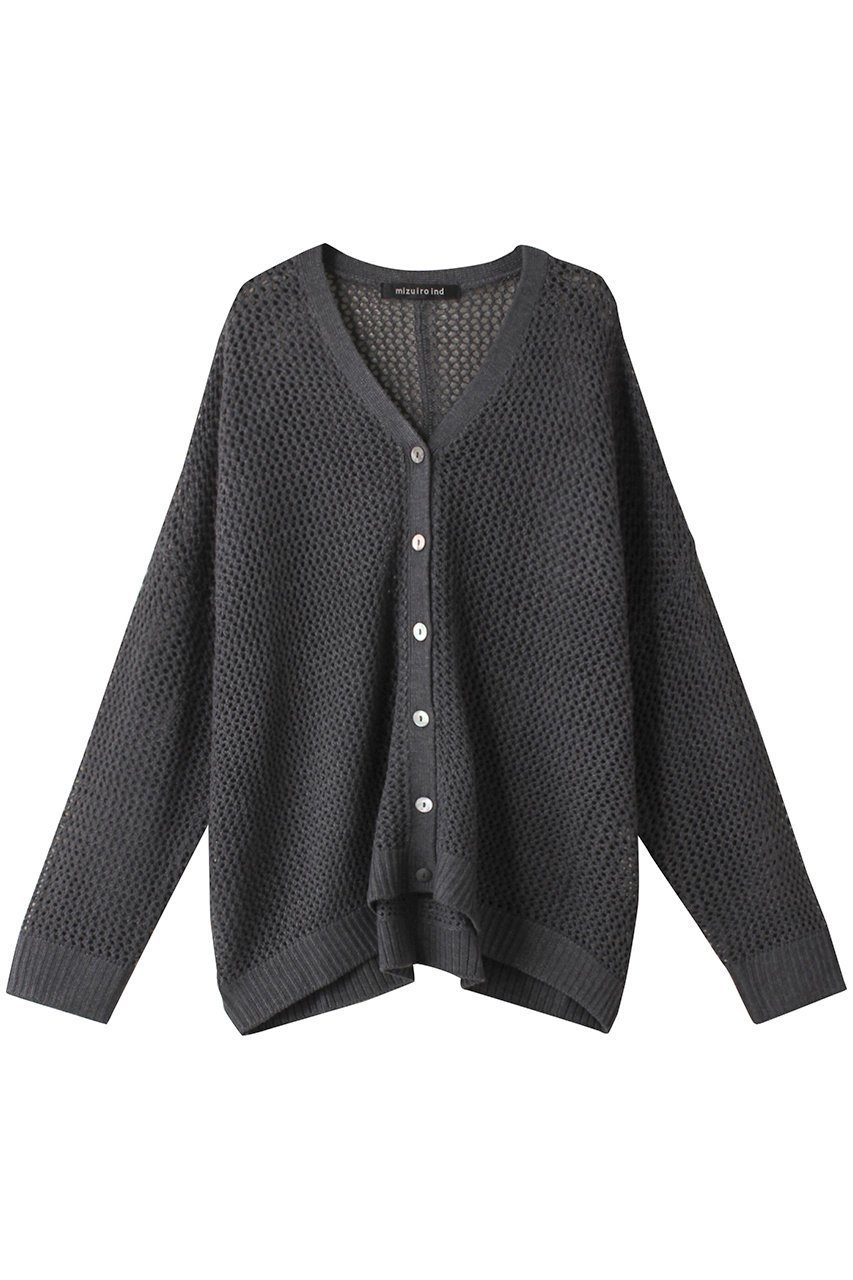 【ミズイロ インド/mizuiro ind】のmesh V neck C/D カーディガン インテリア・キッズ・メンズ・レディースファッション・服の通販 founy(ファニー) 　ファッション　Fashion　レディースファッション　WOMEN　トップス・カットソー　Tops/Tshirt　ニット　Knit Tops　カーディガン　Cardigans　なめらか　Smooth　カーディガン　Cardigan　シアー　Sheer　メッシュ　Mesh　秋　Autumn/Fall　c.gray|ID: prp329100004110609 ipo3291000000027983059