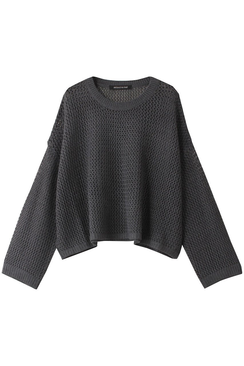 【ミズイロ インド/mizuiro ind】のmesh crew neck P/O プルオーバー インテリア・キッズ・メンズ・レディースファッション・服の通販 founy(ファニー) 　ファッション　Fashion　レディースファッション　WOMEN　トップス・カットソー　Tops/Tshirt　ニット　Knit Tops　プルオーバー　Pullover　A/W・秋冬　Aw・Autumn/Winter・Fw・Fall-Winter　なめらか　Smooth　キャミソール　Camisole　シアー　Sheer　ハイネック　High Neck　メッシュ　Mesh　秋　Autumn/Fall　c.gray|ID: prp329100004110610 ipo3291000000027983064