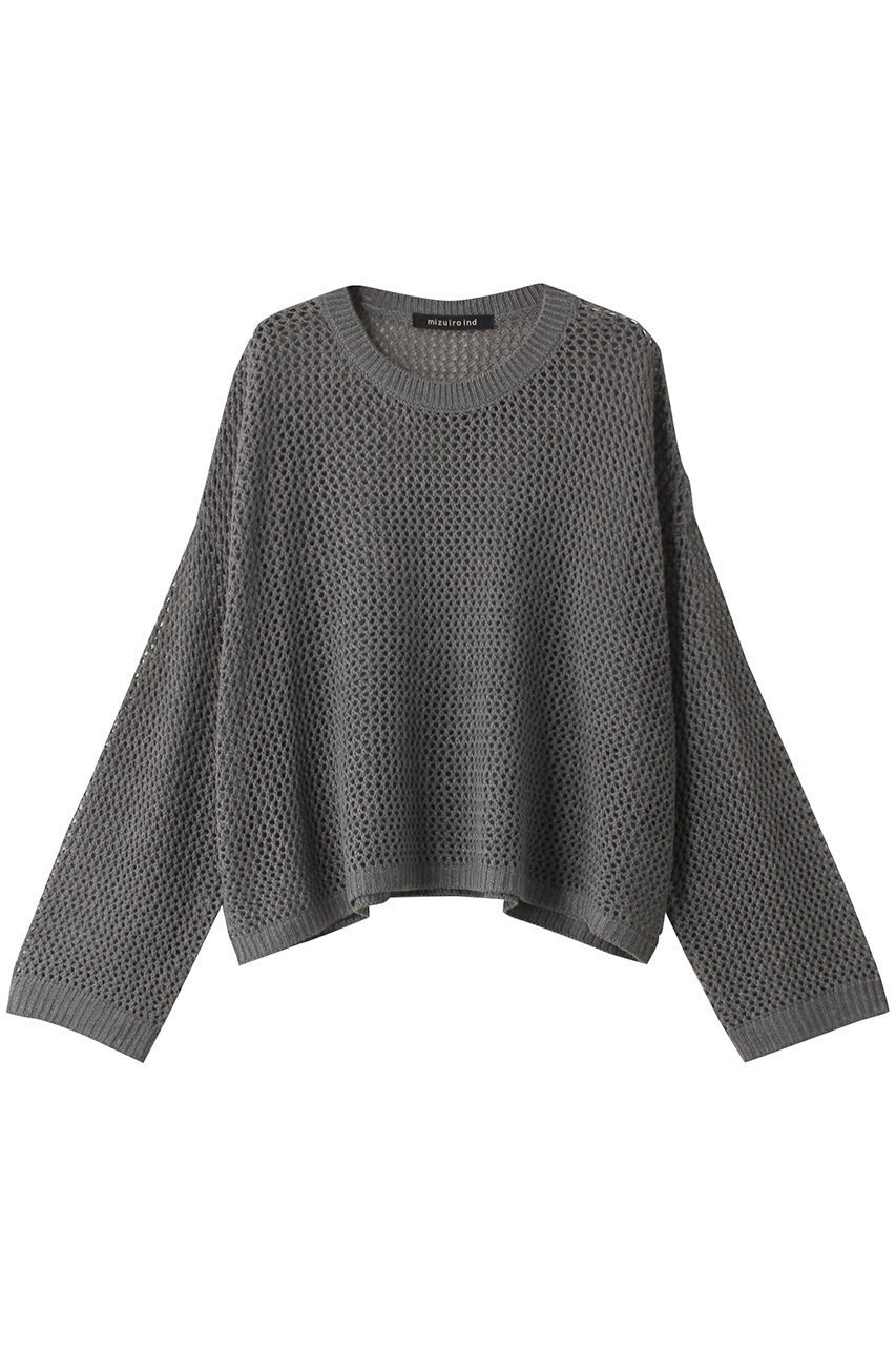 【ミズイロ インド/mizuiro ind】のmesh crew neck P/O プルオーバー インテリア・キッズ・メンズ・レディースファッション・服の通販 founy(ファニー) 　ファッション　Fashion　レディースファッション　WOMEN　トップス・カットソー　Tops/Tshirt　ニット　Knit Tops　プルオーバー　Pullover　A/W・秋冬　Aw・Autumn/Winter・Fw・Fall-Winter　なめらか　Smooth　キャミソール　Camisole　シアー　Sheer　ハイネック　High Neck　メッシュ　Mesh　秋　Autumn/Fall　gray|ID: prp329100004110610 ipo3291000000027983065