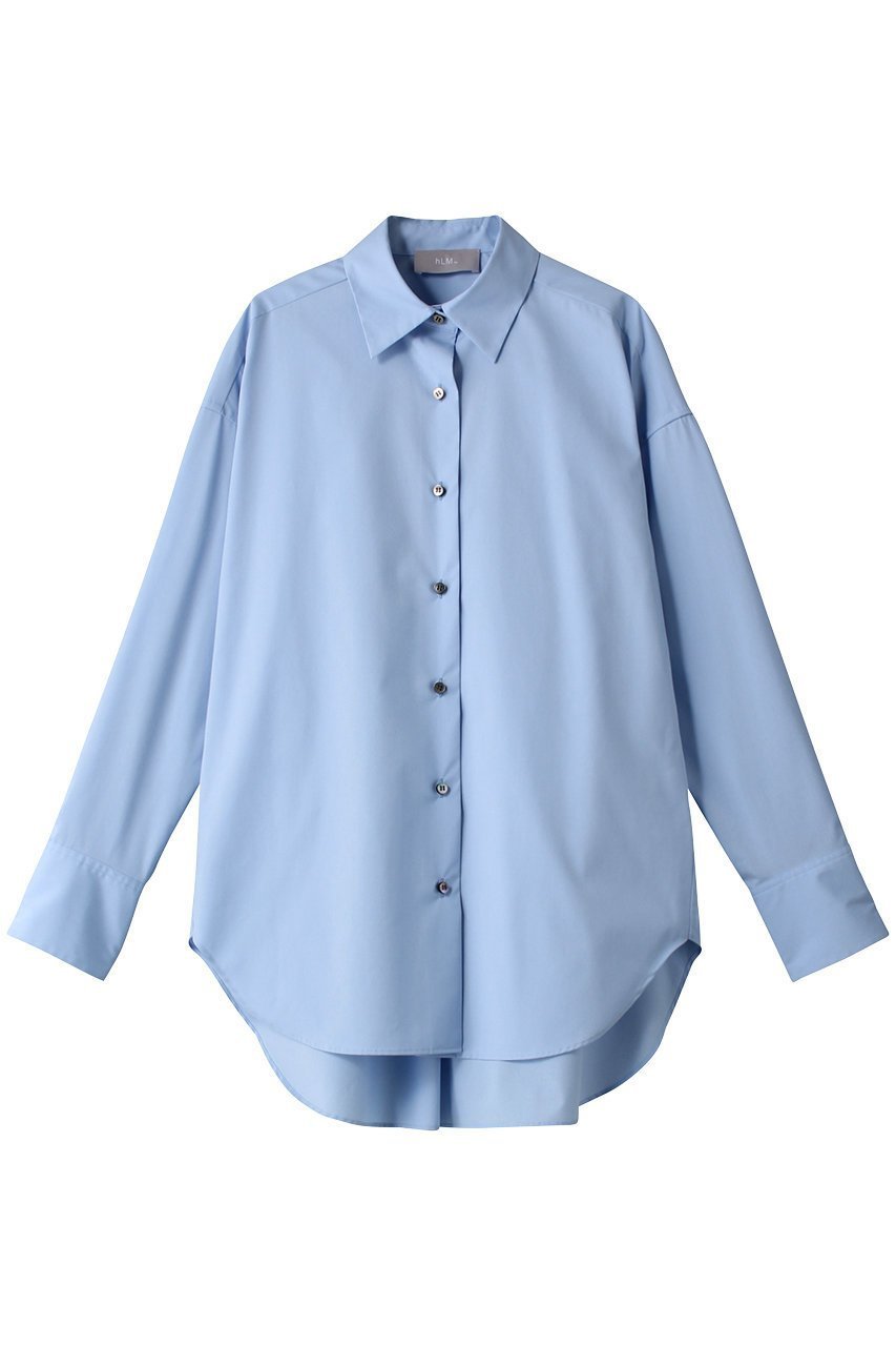 【ヒューエルミュージアム/hueLe Museum】の【hLM】TCタイプライターブラウス インテリア・キッズ・メンズ・レディースファッション・服の通販 founy(ファニー) ファッション Fashion レディースファッション Fashion for Women トップス・カットソー Cut & Sew Tops シャツ・ブラウス・オフィスカジュアル Elegant Blouses & Button-Ups カフス Cuff Design シンプル Simple, Minimal スリーブ Sleeve, Long Sleeve / Short Sleeve タイプライター Typewriter Fabric, Crisp Cotton ベーシック Basic, Essential ロング Long, Long-Length エレガント 上品 Elegant ブルー|ID: prp329100004110630 ipo3291000000032902580