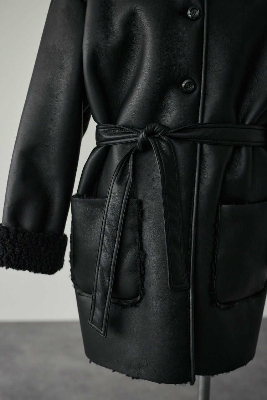 【リムアーク/RIM.ARK】のBoa docking middle CT/コート 人気、トレンドファッション・服の通販 founy(ファニー) 　ファッション　Fashion　レディースファッション　Fashion for Women　アウター　Coat / Outerwear Collection　コート・ロングコート・ピーコート　Long Coats, Peacoats & More　ドッキング　Docking, Mixed Material　フェイクレザー　Faux Leather, PU Leather　ミドル　Middle Length, Mid Height　ロング　Long, Long-Length　エレガント 上品　Elegant　軽量　Lightweight, Ultra Light　other-4|ID: prp329100004110632 ipo3291000000035580281