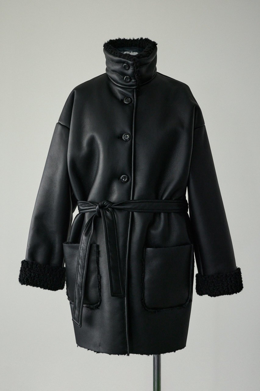 【リムアーク/RIM.ARK】のBoa docking middle CT/コート インテリア・キッズ・メンズ・レディースファッション・服の通販 founy(ファニー) ファッション Fashion レディースファッション Fashion for Women アウター Coat / Outerwear Collection コート・ロングコート・ピーコート Long Coats, Peacoats & More ドッキング Docking, Mixed Material フェイクレザー Faux Leather, PU Leather ミドル Middle Length, Mid Height ロング Long, Long-Length エレガント 上品 Elegant 軽量 Lightweight, Ultra Light ブラック|ID: prp329100004110632 ipo3291000000036222475