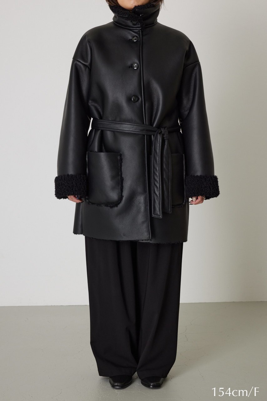【リムアーク/RIM.ARK】のBoa docking middle CT/コート 大人の最旬トレンドファッション＆コーディネート founy(ファウニー) 　ファッション　Fashion　レディースファッション　Fashion for Women　アウター　Coat / Outerwear Collection　コート・ロングコート・ピーコート　Long Coats, Peacoats & More　ドッキング　Docking, Mixed Material　フェイクレザー　Faux Leather, PU Leather　ミドル　Middle Length, Mid Height　ロング　Long, Long-Length　エレガント 上品　Elegant　軽量　Lightweight, Ultra Light　other-5|ID: prp329100004110632 ipo3291000000036796219