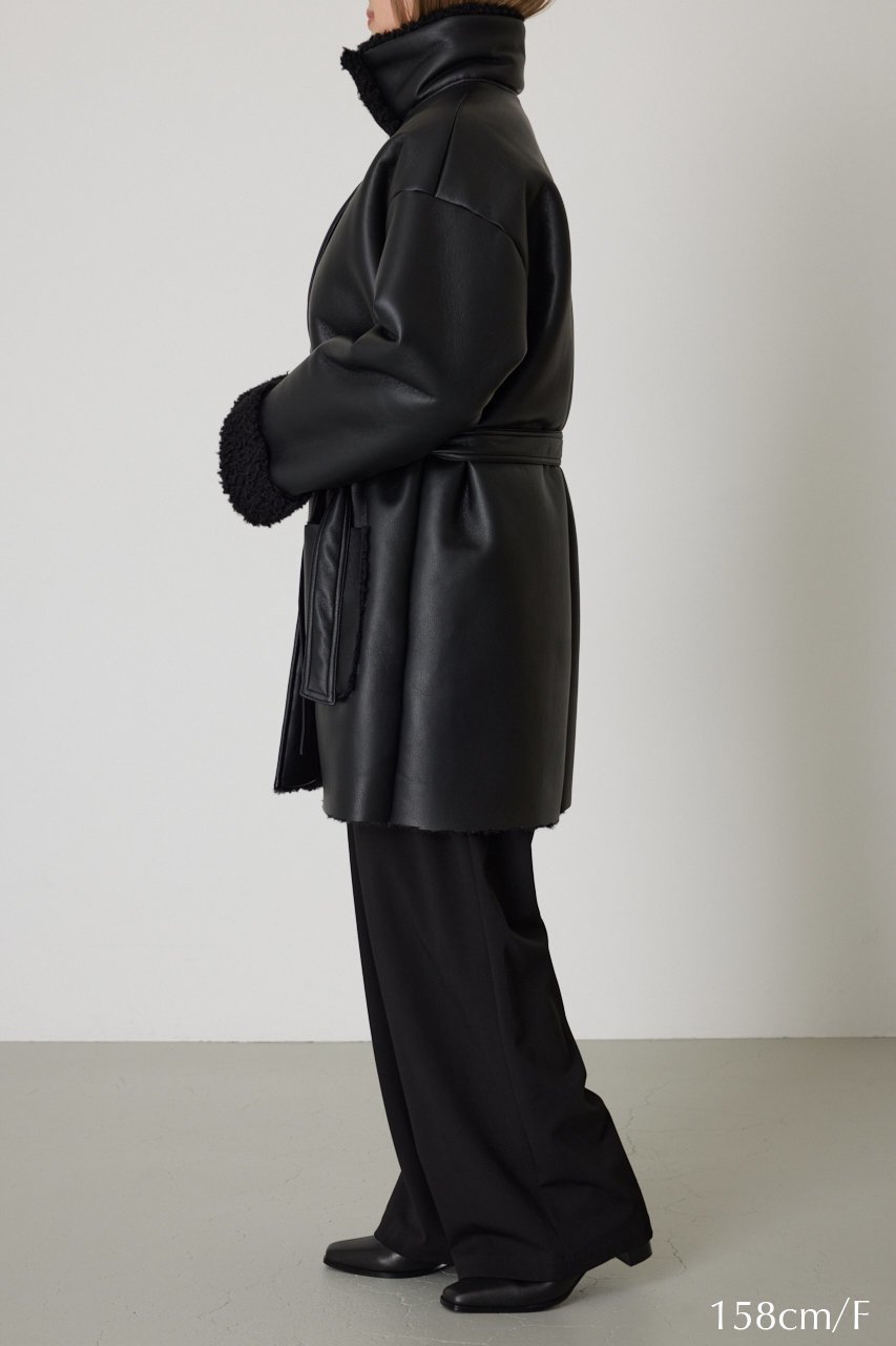 【リムアーク/RIM.ARK】のBoa docking middle CT/コート 大人の最旬トレンドファッション＆コーディネート founy(ファウニー) 　ファッション　Fashion　レディースファッション　Fashion for Women　アウター　Coat / Outerwear Collection　コート・ロングコート・ピーコート　Long Coats, Peacoats & More　ドッキング　Docking, Mixed Material　フェイクレザー　Faux Leather, PU Leather　ミドル　Middle Length, Mid Height　ロング　Long, Long-Length　エレガント 上品　Elegant　軽量　Lightweight, Ultra Light　other-8|ID: prp329100004110632 ipo3291000000036796224