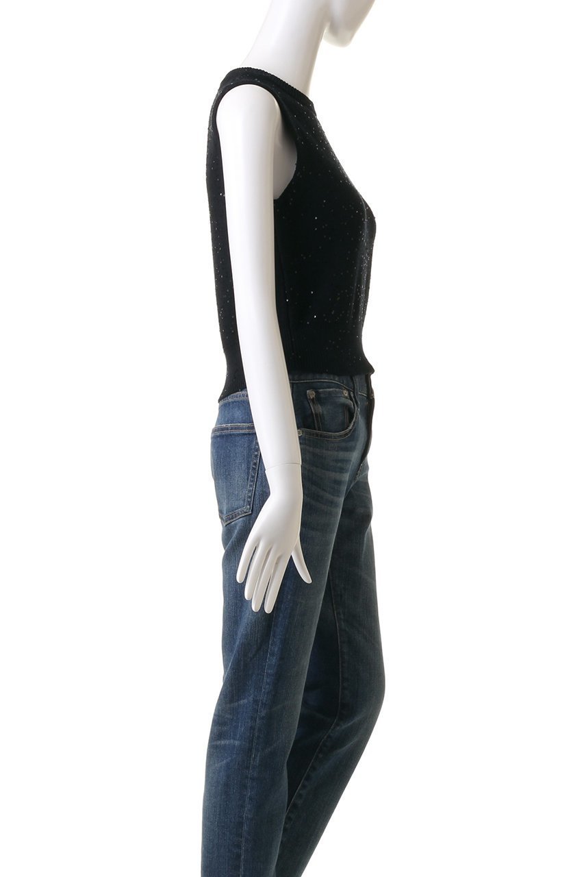 【マリリンムーン/MARILYN MOON】のコットンポリエステルスパングルノースリーブベスト 人気、トレンドファッション・服の通販 founy(ファニー) 　ファッション　Fashion　レディースファッション　Fashion for Women　トップス・カットソー　Cut & Sew Tops　ニット　Knit Tops & Sweaters　キャミソール&ノースリーブ　Camisoles & Sleeveless Tops　ベスト&ジレ / 重ね着スタイル　Vests & Gilets　カジュアルプルオーバー・ニットトップス　Pullovers & Knit Tops / Casual Pullovers　スパンコール　Sequins, Sequin Embellishment　ノースリーブ　Sleeveless, No-Sleeve　ベスト　Vest, Waistcoat　ロング　Long, Long-Length　other-3|ID: prp329100004111891 ipo3291000000035962859