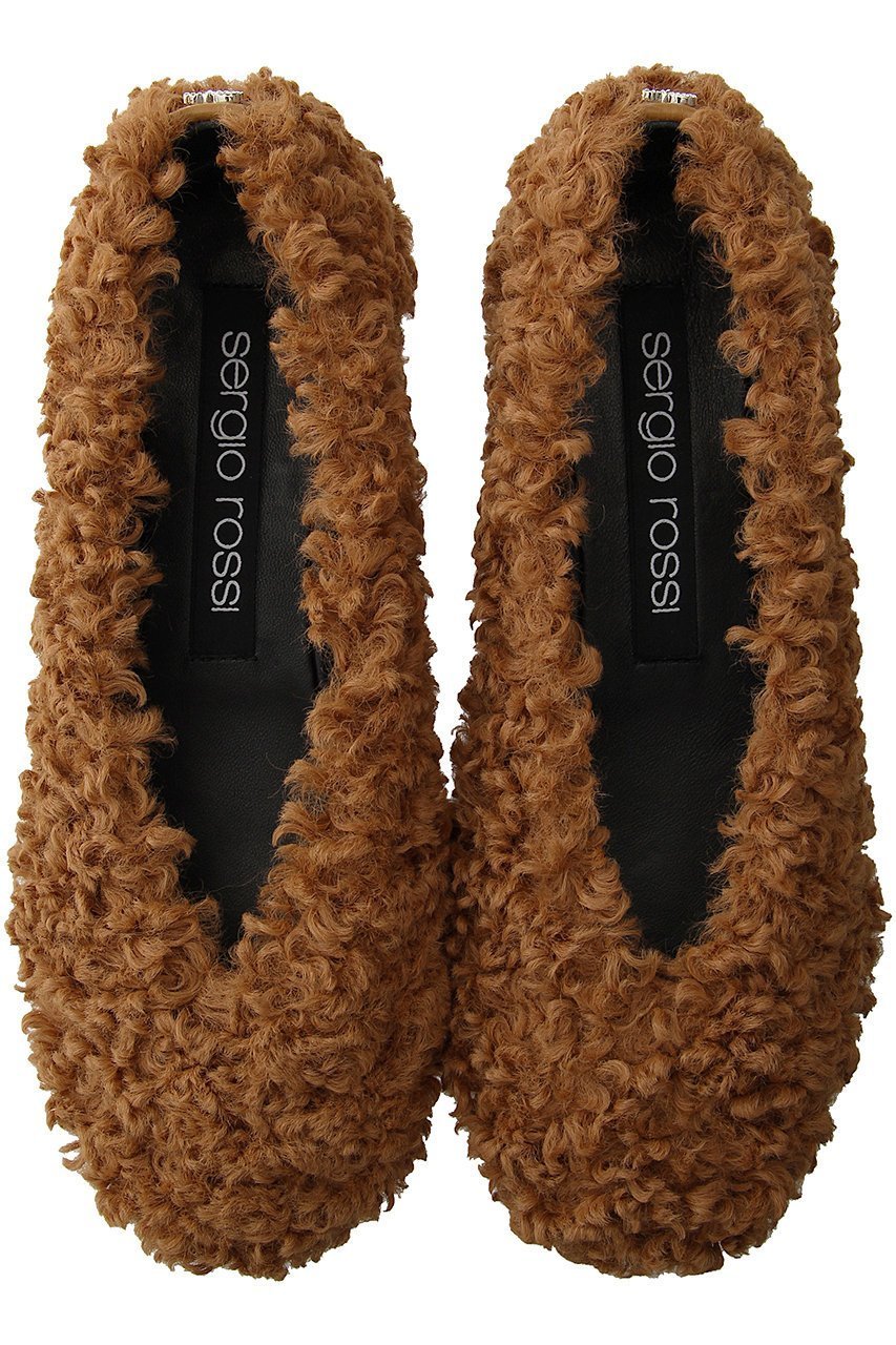 【セルジオ ロッシ/SERGIO ROSSI】のsrMUPPET バレリーナ インテリア・キッズ・メンズ・レディースファッション・服の通販 founy(ファニー) 　ファッション　Fashion　レディースファッション　Fashion for Women　コレクション　Collection, Seasonal Line　シューズ　Shoes, Footwear　ファブリック　Fabric, Textile　フラット　Flat, Flat Shoes　キャメルブラウン|ID: prp329100004111946 ipo3291000000036652233