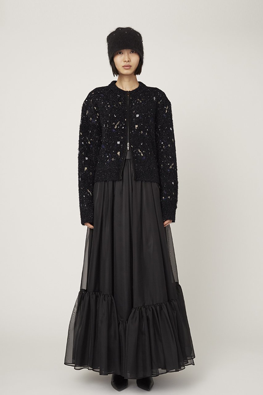 【ミューラル/MURRAL】のTwinkle ニットカーディガン 人気、トレンドファッション・服の通販 founy(ファニー) 　ファッション　Fashion　レディースファッション　Fashion for Women　トップス・カットソー　Cut & Sew Tops　ニット　Knit Tops & Sweaters　カーディガン・羽織り　Layered Style Cardigans　カーディガン　Cardigan, Knitwear　コンパクト　Compact, Small Size　ショート　Short, Short Length　ジップ　Zip, Zipper　ジャカード／ジャガード　Jacquard, Woven Pattern　ダブル　Double, Double-Breasted　バランス　Balance, Style Balance　ブライト　Bright, Shiny　other-6|ID: prp329100004112933 ipo3291000000032965608