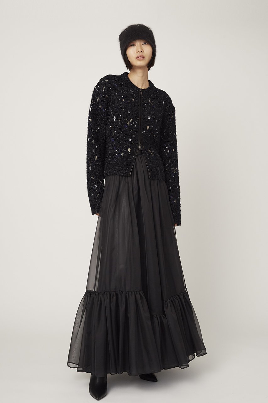 【ミューラル/MURRAL】のTwinkle ニットカーディガン 人気、トレンドファッション・服の通販 founy(ファニー) 　ファッション　Fashion　レディースファッション　Fashion for Women　トップス・カットソー　Cut & Sew Tops　ニット　Knit Tops & Sweaters　カーディガン・羽織り　Layered Style Cardigans　カーディガン　Cardigan, Knitwear　コンパクト　Compact, Small Size　ショート　Short, Short Length　ジップ　Zip, Zipper　ジャカード／ジャガード　Jacquard, Woven Pattern　ダブル　Double, Double-Breasted　バランス　Balance, Style Balance　ブライト　Bright, Shiny　other-7|ID: prp329100004112933 ipo3291000000032965613