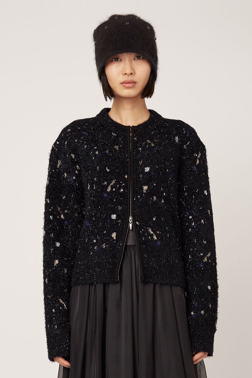 【ミューラル/MURRAL】のTwinkle ニットカーディガン 人気、トレンドファッション・服の通販 founy(ファニー) 　ファッション　Fashion　レディースファッション　Fashion for Women　トップス・カットソー　Cut & Sew Tops　ニット　Knit Tops & Sweaters　カーディガン・羽織り　Layered Style Cardigans　カーディガン　Cardigan, Knitwear　コンパクト　Compact, Small Size　ショート　Short, Short Length　ジップ　Zip, Zipper　ジャカード／ジャガード　Jacquard, Woven Pattern　ダブル　Double, Double-Breasted　バランス　Balance, Style Balance　ブライト　Bright, Shiny　other-8|ID: prp329100004112933 ipo3291000000032965617