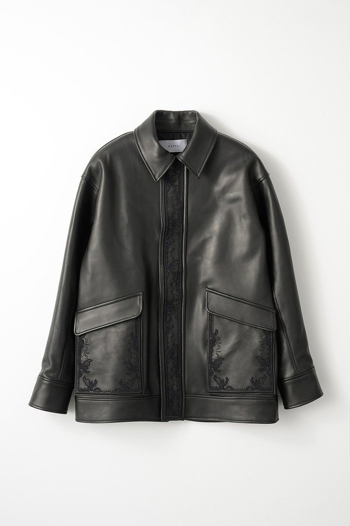 【ミューラル/MURRAL】のフレーム刺しゅう レザージャケット インテリア・キッズ・メンズ・レディースファッション・服の通販 founy(ファニー) https://founy.com/ ファッション Fashion レディースファッション WOMEN アウター Coat Outerwear ジャケット Jackets ジャケット Jacket ハンド Hand フォーム Form フレーム Flame フロント Front ポケット Pocket リラックス Relax |ID: prp329100004112934 ipo3291000000028015727