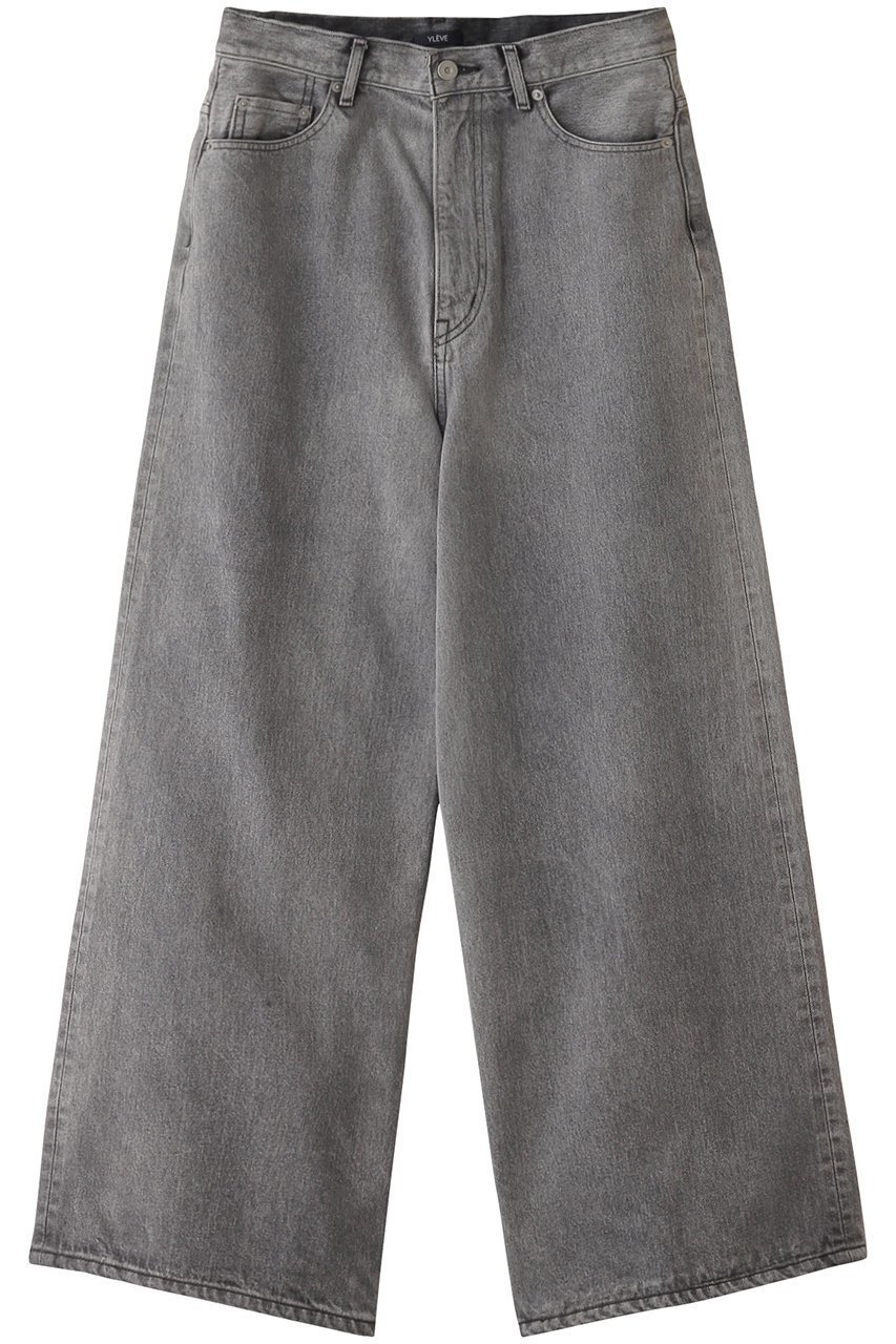 【イレーヴ/YLEVE】の13.5oz デニム ハイウエスト ワイド フェード インテリア・キッズ・メンズ・レディースファッション・服の通販 founy(ファニー) 　ファッション　Fashion　レディースファッション　Fashion for Women　パンツ　Pants & Trousers　デニムパンツ・ジーンズ・美脚デニム　Denim Jeans & Pants　ストレート　Straight, Straight Cut　デニム　Denim, Jeans Material　ミドル　Middle Length, Mid Height　リラックス　Relax, Relaxed Fit　ワイド　Wide, Wide Fit　アイスブラック|ID: prp329100004112943 ipo3291000000032939431