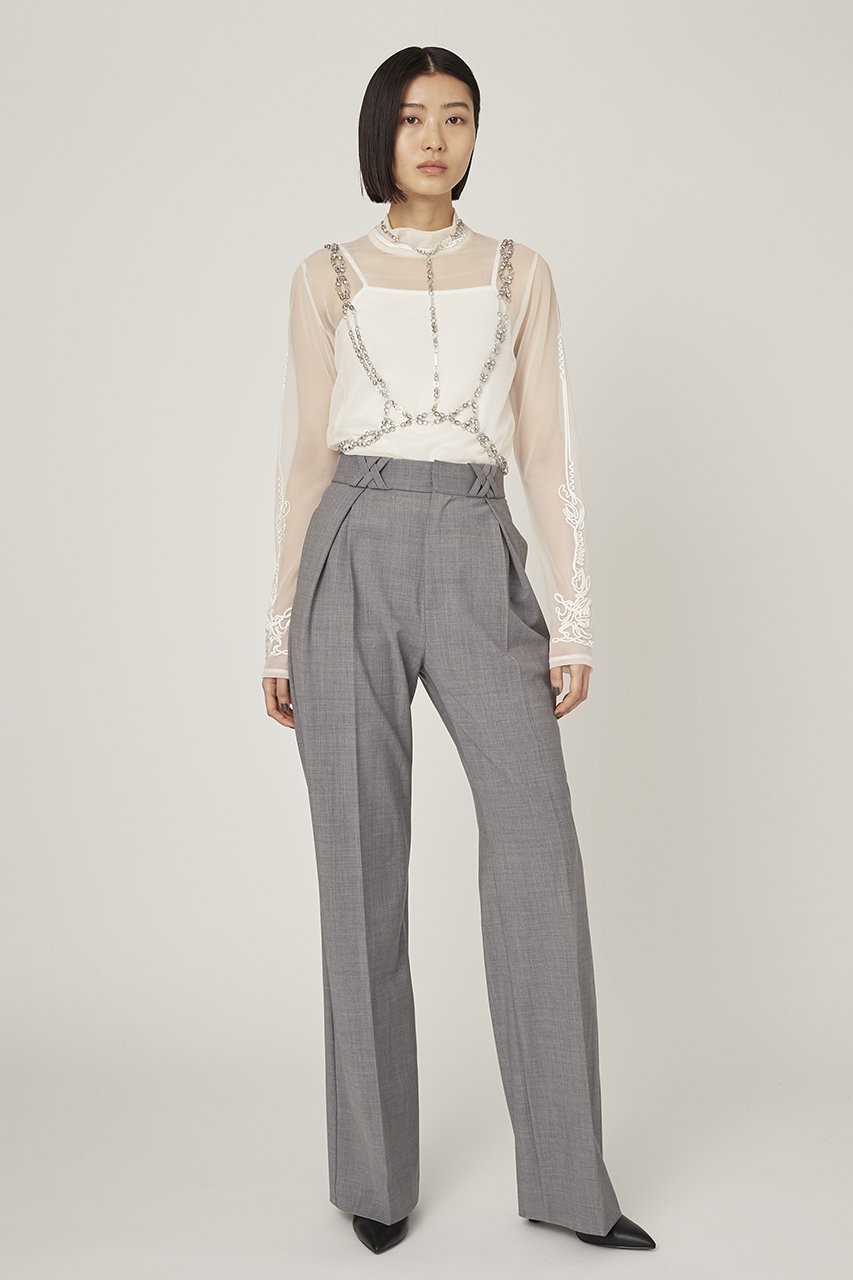 【ミューラル/MURRAL】のIvy スラックス 人気、トレンドファッション・服の通販 founy(ファニー) 　ファッション　Fashion　レディースファッション　Fashion for Women　パンツ　Pants & Trousers　ストレッチ　Stretch, Stretchy Fabric　ストレート　Straight, Straight Cut　スラックス　Slacks, Dress Pants　フォルム　Silhouette, Form　ループ　Loop, Loop Knit　定番　Standard, Basic Item　other-8|ID: prp329100004112954 ipo3291000000032932057
