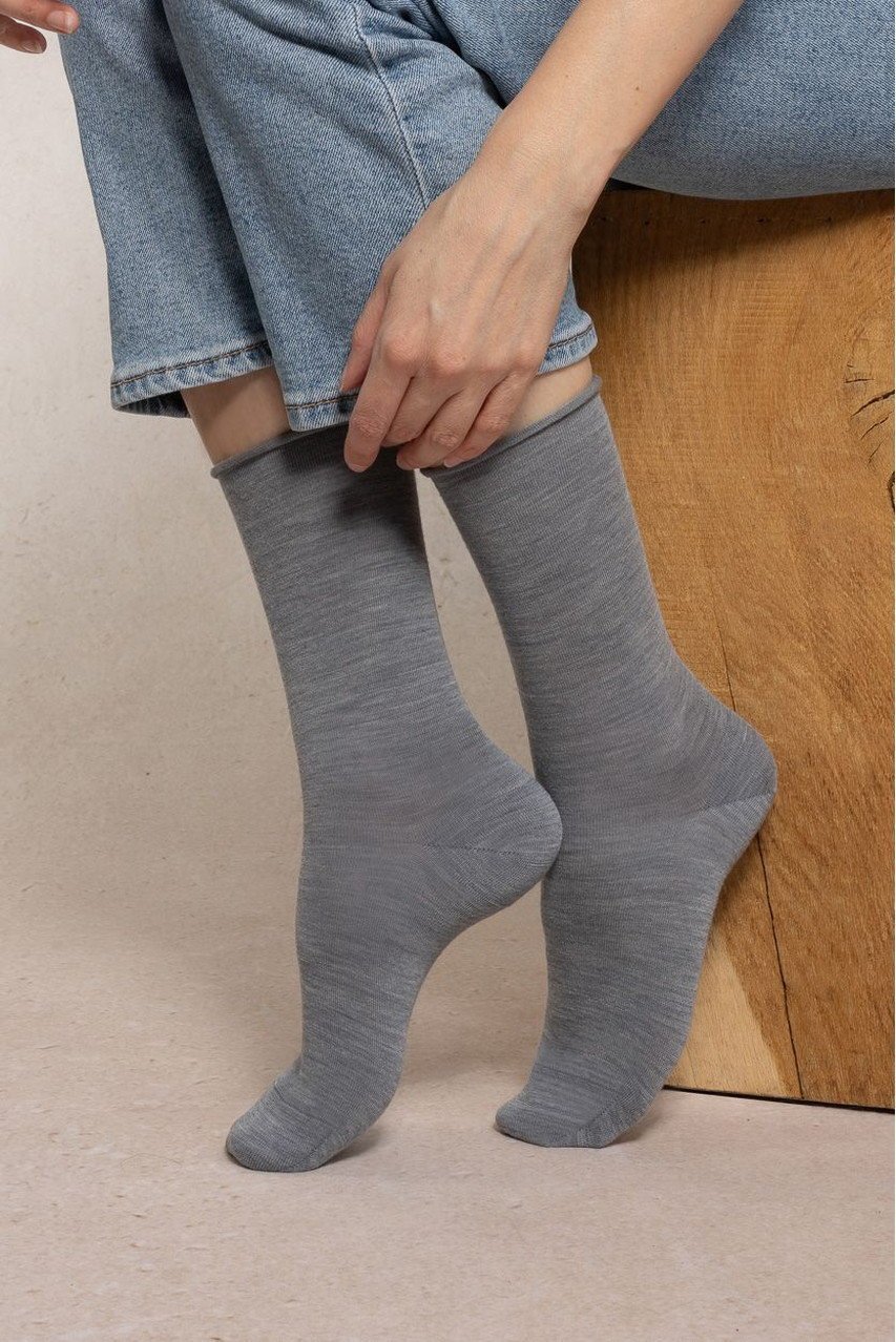 【ブルーフォレ/BLEUFORET】の6700 COTTON INSIDE ソリッドファインウールソックス インテリア・キッズ・メンズ・レディースファッション・服の通販 founy(ファニー)  ファッション Fashion レディースファッション Fashion for Women ソックス&靴下 Socks & Hosiery レッグウェア・ストッキング Legwear & Hosiery おすすめ Recommended / Our Picks シューズ Shoes, Footwear ソックス Socks, Hosiery 定番 Standard, Basic Item グレー|ID: prp329100004112973 ipo3291000000033527803