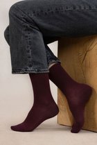 【ブルーフォレ/BLEUFORET】の6594 ソリッドカラー ベルベットコットンソックス ワインレッド|ID: prp329100004112980 ipo3291000000033527796