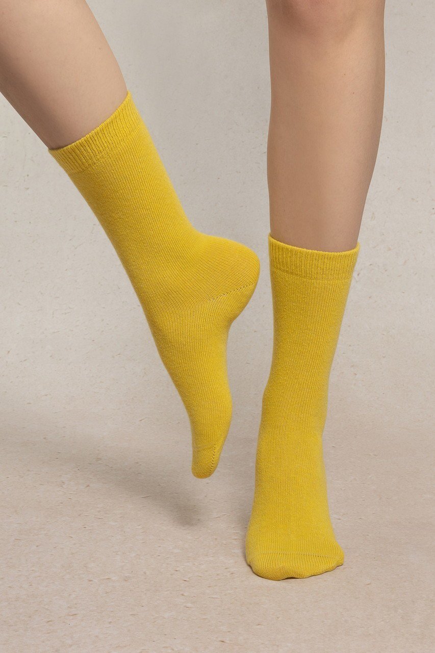 【ブルーフォレ/BLEUFORET】の6095 ソリッドカラー ウールソックス インテリア・キッズ・メンズ・レディースファッション・服の通販 founy(ファニー) 　ファッション　Fashion　レディースファッション　Fashion for Women　ソックス&靴下　Socks & Hosiery　レッグウェア・ストッキング　Legwear & Hosiery　スニーカー　Sneakers, Trainers　ソックス　Socks, Hosiery　定番　Standard, Basic Item　イエロー|ID: prp329100004112984 ipo3291000000034387302
