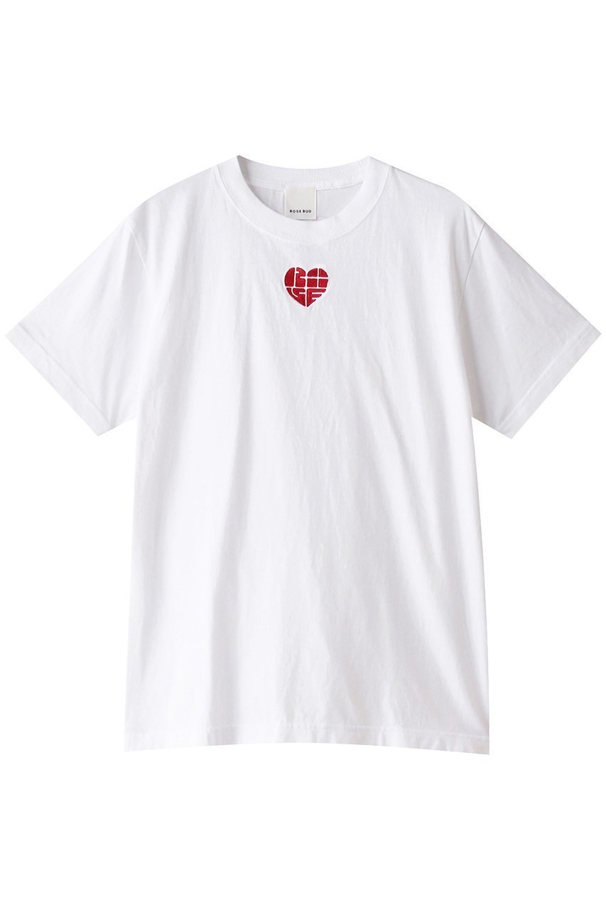 【ローズバッド/ROSE BUD】のROSE HEART Tシャツ 人気、トレンドファッション・服の通販 founy(ファニー) 　ファッション　Fashion　レディースファッション　WOMEN　トップス・カットソー　Tops/Tshirt　シャツ/ブラウス　Shirts/Blouses　ロング / Tシャツ　T-Shirts　カットソー　Cut and Sewn　ショート　Short　シンプル　Simple　スリーブ　Sleeve　プリント　Print　ワンポイント　One Point　半袖　Short Sleeve　 other-1|ID: prp329100004113080 ipo3291000000028016200