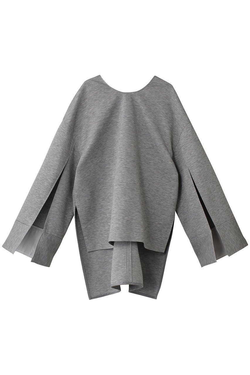 【ル フィル/LE PHIL】のソフトダンボールスリットスリーブブラウス インテリア・キッズ・メンズ・レディースファッション・服の通販 founy(ファニー) 　ファッション　Fashion　レディースファッション　Fashion for Women　トップス・カットソー　Cut & Sew Tops　シャツ・ブラウス・オフィスカジュアル　Elegant Blouses & Button-Ups　スリット　Slit, Slit Detail　スリーブ　Sleeve, Long Sleeve / Short Sleeve　リラックス　Relax, Relaxed Fit　ロング　Long, Long-Length　グレー|ID: prp329100004113108 ipo3291000000032745672