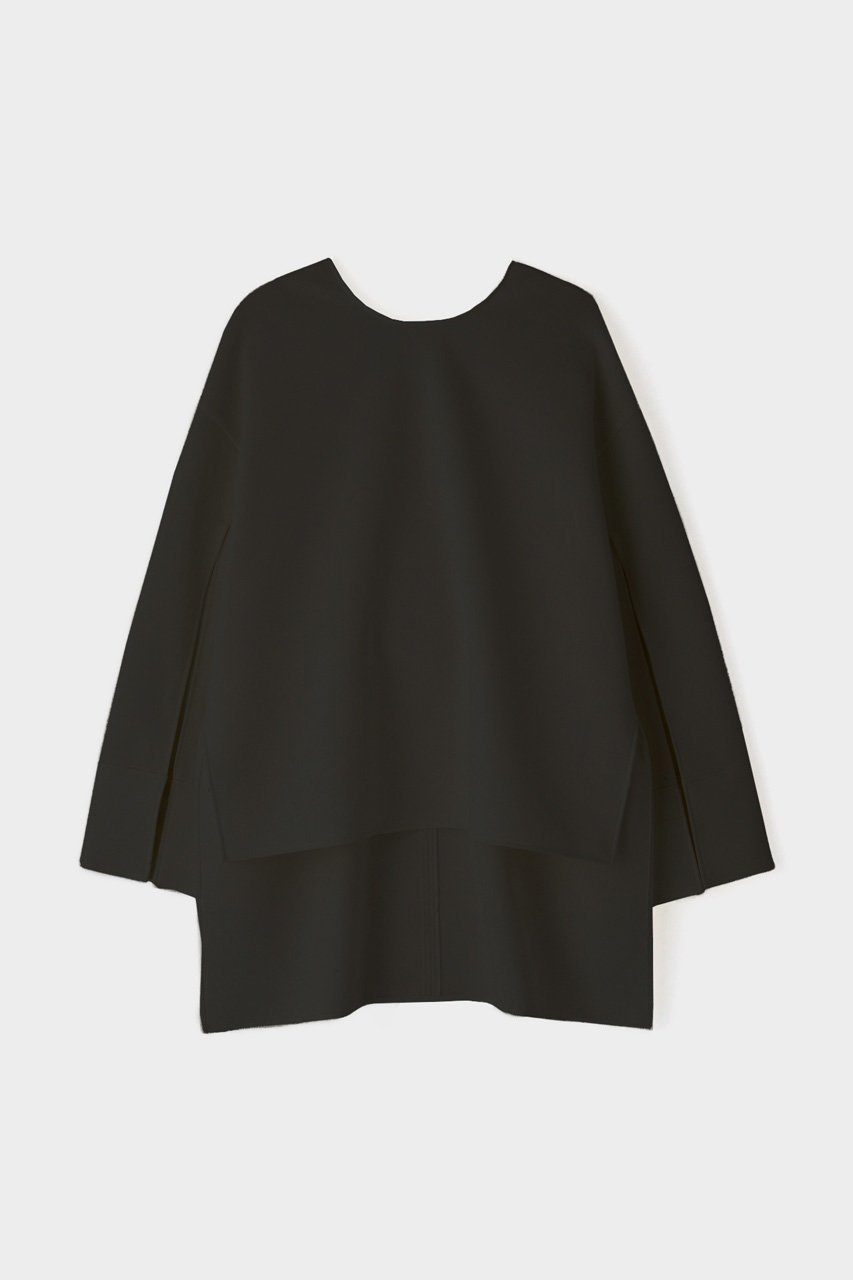 【ル フィル/LE PHIL】のソフトダンボールスリットスリーブブラウス インテリア・キッズ・メンズ・レディースファッション・服の通販 founy(ファニー) 　ファッション　Fashion　レディースファッション　Fashion for Women　トップス・カットソー　Cut & Sew Tops　シャツ・ブラウス・オフィスカジュアル　Elegant Blouses & Button-Ups　スリット　Slit, Slit Detail　スリーブ　Sleeve, Long Sleeve / Short Sleeve　リラックス　Relax, Relaxed Fit　ロング　Long, Long-Length　ブラック|ID: prp329100004113108 ipo3291000000035070597