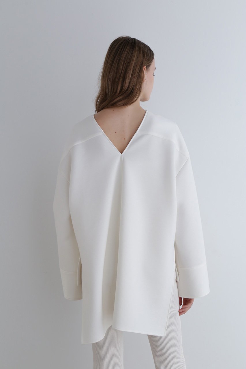 【ル フィル/LE PHIL】のソフトダンボールスリットスリーブブラウス 人気、トレンドファッション・服の通販 founy(ファニー) 　ファッション　Fashion　レディースファッション　Fashion for Women　トップス・カットソー　Cut & Sew Tops　シャツ・ブラウス・オフィスカジュアル　Elegant Blouses & Button-Ups　スリット　Slit, Slit Detail　スリーブ　Sleeve, Long Sleeve / Short Sleeve　リラックス　Relax, Relaxed Fit　ロング　Long, Long-Length　other-7|ID: prp329100004113108 ipo3291000000035407555