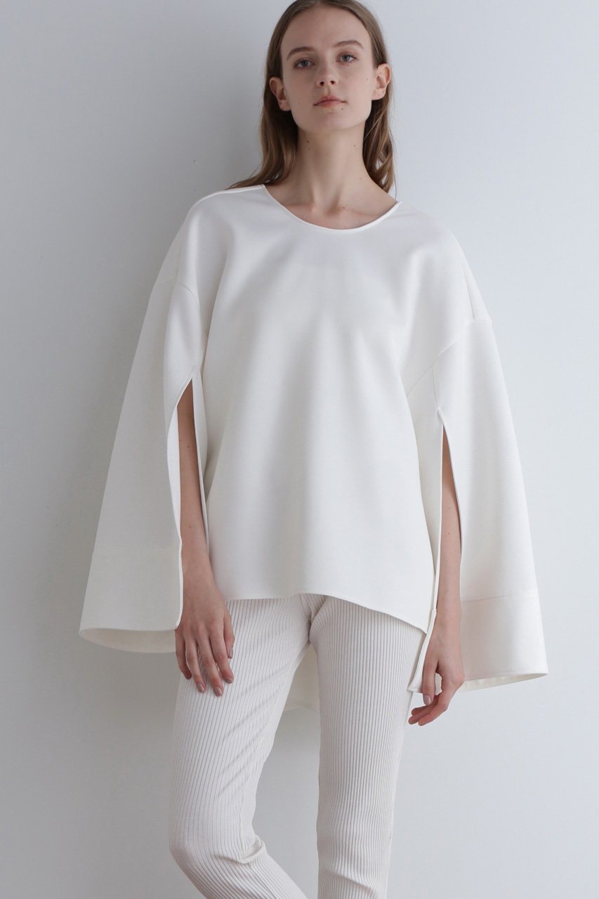 【ル フィル/LE PHIL】のソフトダンボールスリットスリーブブラウス 人気、トレンドファッション・服の通販 founy(ファニー) 　ファッション　Fashion　レディースファッション　Fashion for Women　トップス・カットソー　Cut & Sew Tops　シャツ・ブラウス・オフィスカジュアル　Elegant Blouses & Button-Ups　スリット　Slit, Slit Detail　スリーブ　Sleeve, Long Sleeve / Short Sleeve　リラックス　Relax, Relaxed Fit　ロング　Long, Long-Length　other-8|ID: prp329100004113108 ipo3291000000035407557