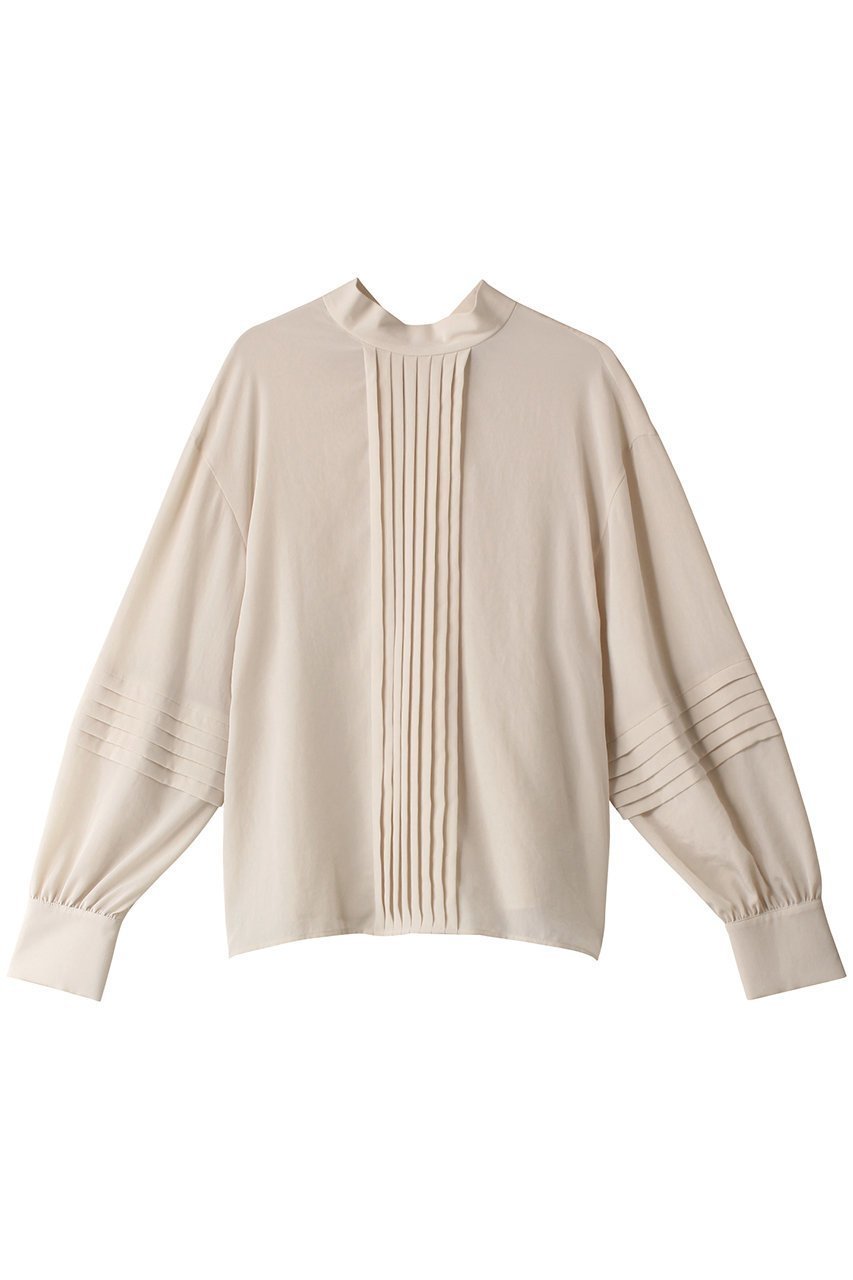 【オブリオ/AUBRIOT】のパウダリーファイユ ハイネックブラウス 人気、トレンドファッション・服の通販 founy(ファニー) 　ファッション　Fashion　レディースファッション　Fashion for Women　トップス・カットソー　Cut & Sew Tops　シャツ・ブラウス・オフィスカジュアル　Elegant Blouses & Button-Ups　エレガント 上品　Elegant　スリーブ　Sleeve, Long Sleeve / Short Sleeve　ドレープ　Drape, Draping Fabric　ハイネック　High Neck, Mock Neck　フォルム　Silhouette, Form　モダン　Modern, Contemporary　ロング　Long, Long-Length　ヴィンテージ　Vintage Style　 other-1|ID: prp329100004116765 ipo3291000000035823304