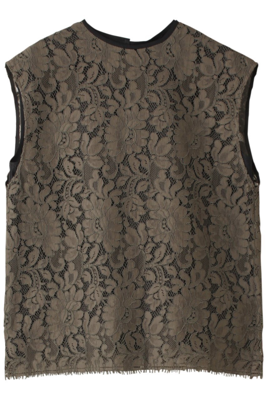 【オブリオ/AUBRIOT】のリッチアンティークレースブラウス インテリア・キッズ・メンズ・レディースファッション・服の通販 founy(ファニー) 　ファッション　Fashion　レディースファッション　Fashion for Women　トップス・カットソー　Cut & Sew Tops　キャミソール&ノースリーブ　Camisoles & Sleeveless Tops　シャツ・ブラウス・オフィスカジュアル　Elegant Blouses & Button-Ups　ノースリーブ　Sleeveless, No-Sleeve　フランス　France, French　モチーフ　Motif, Design Theme　ライニング　Inner Lining, Inner Fabric, Lined　ラグジュアリー　Luxury, Elegant　レース　Lace, Lace Fabric　カーキ|ID: prp329100004116768 ipo3291000000036672987