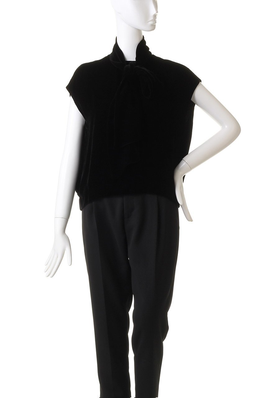 【オブリオ/AUBRIOT】のベルベット ボウブラウス 人気、トレンドファッション・服の通販 founy(ファニー) 　ファッション　Fashion　レディースファッション　WOMEN　トップス・カットソー　Tops/Tshirt　シャツ/ブラウス　Shirts/Blouses　ロング / Tシャツ　T-Shirts　カットソー　Cut and Sewn　エレガント 上品　Elegant　クラッシュ　Crash　ショート　Short　スマート　Smart　スリーブ　Sleeve　タンブラー　Tumbler　フレンチ　French　ベルベット　Velvet　リボン　Ribbon　other-6|ID: prp329100004116772 ipo3291000000031409435