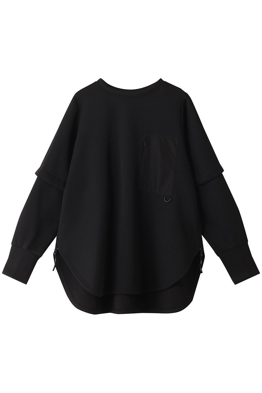 【ル フィル/LE PHIL】の【LE PHIL SPORTS】テックダンボールジャージトップス インテリア・キッズ・メンズ・レディースファッション・服の通販 founy(ファニー) 　ファッション　Fashion　レディースファッション　Fashion for Women　トップス・カットソー　Cut & Sew Tops　シャツ・ブラウス・オフィスカジュアル　Elegant Blouses & Button-Ups　ロングTシャツ・Tシャツ　Longline T-Shirts & Tees　カットソー・ベーシックTシャツ　Cut-and-Sewn Tops / Stretch Tees & Basics　スポーツウェア　Functional & Stylish Sportswear　スポーツ トップス　Athletic Tops / Workout Tops / Training Shirts　スリット　Slit, Slit Detail　スリーブ　Sleeve, Long Sleeve / Short Sleeve　ハーフ　Half, Half-Length　ロング　Long, Long-Length　ブラック|ID: prp329100004116800 ipo3291000000032914553