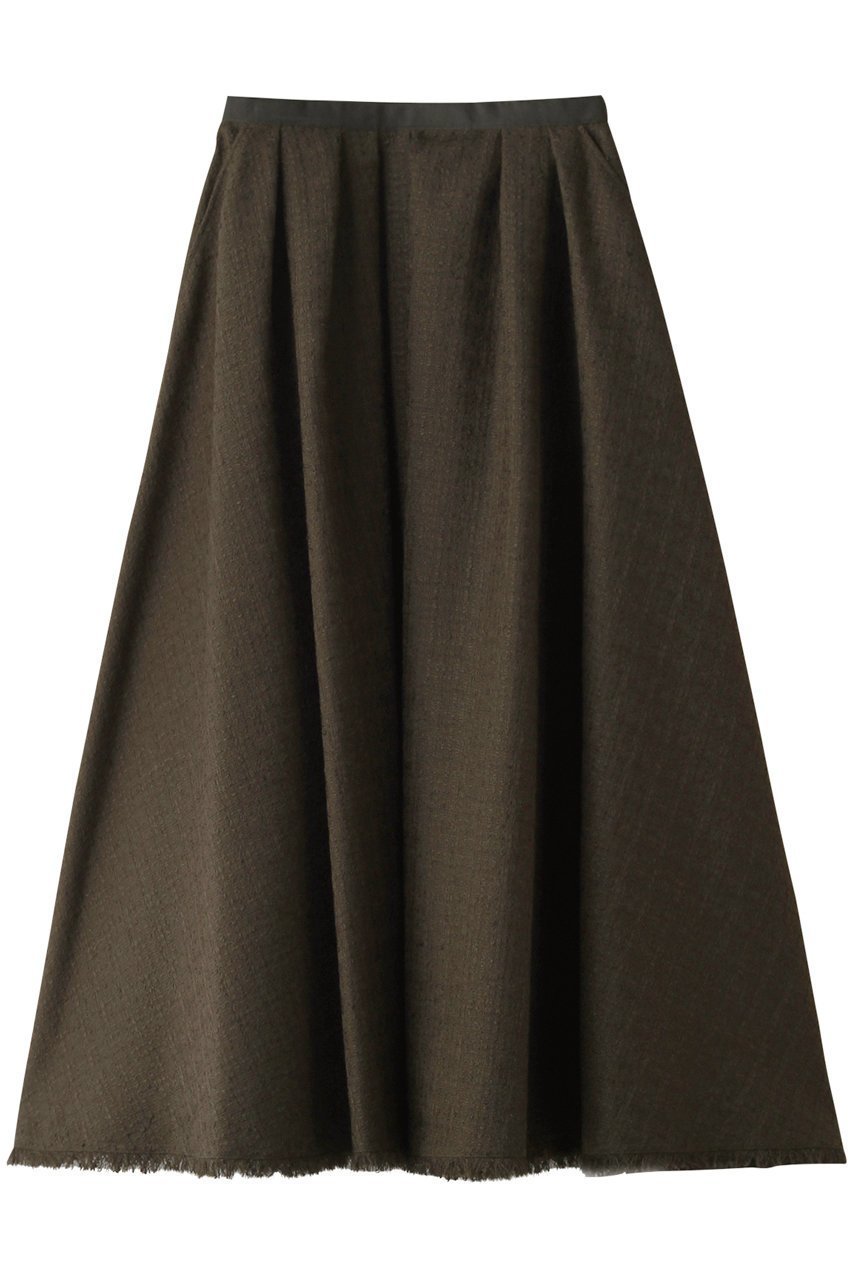 【オブリオ/AUBRIOT】のウールツィード タックボリュームスカート インテリア・キッズ・メンズ・レディースファッション・服の通販 founy(ファニー) 　ファッション　Fashion　レディースファッション　Fashion for Women　スカート　Skirts　ロングスカート　Long Skirts / Maxi & Midi Skirts　おすすめ　Recommended / Our Picks　イタリア　Italy　エレガント 上品　Elegant　ジャケット　Jacket, Outerwear　セットアップ　Set-Up, Coordinated Outfit　ツイード／ツィード　Choker, Choker Necklace　トレンド　Trend, Trending Now　ロング　Long, Long-Length　今季　This Season, Current Season　カーキ|ID: prp329100004116823 ipo3291000000036563317