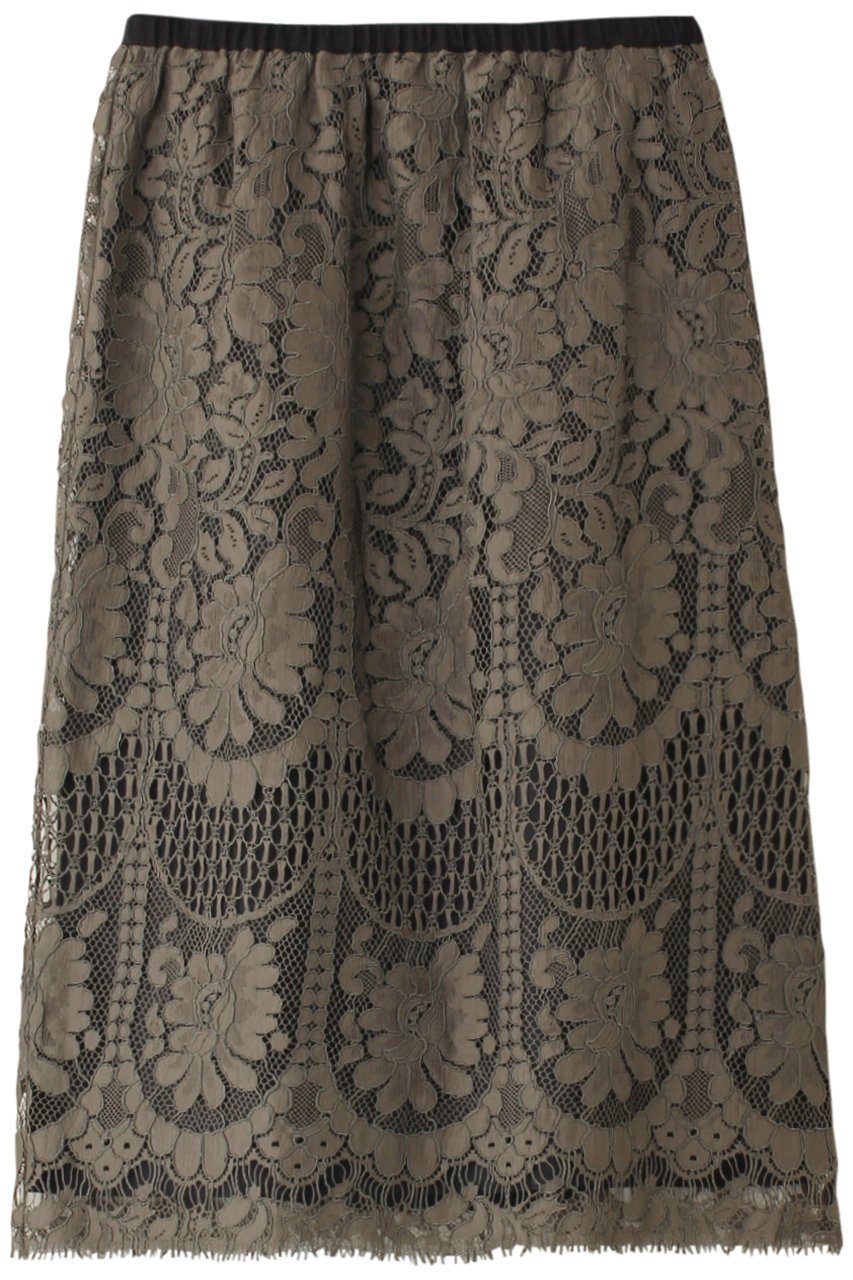 【オブリオ/AUBRIOT】のリッチアンティークレース スカート インテリア・キッズ・メンズ・レディースファッション・服の通販 founy(ファニー) 　ファッション　Fashion　レディースファッション　Fashion for Women　スカート　Skirts　エレガント 上品　Elegant　フランス　France, French　ペンシル　Pencil, Pencil Skirt　モチーフ　Motif, Design Theme　ライニング　Inner Lining, Inner Fabric, Lined　ラグジュアリー　Luxury, Elegant　レース　Lace, Lace Fabric　再入荷　Restock / Back in Stock　カーキ|ID: prp329100004116824 ipo3291000000035813226