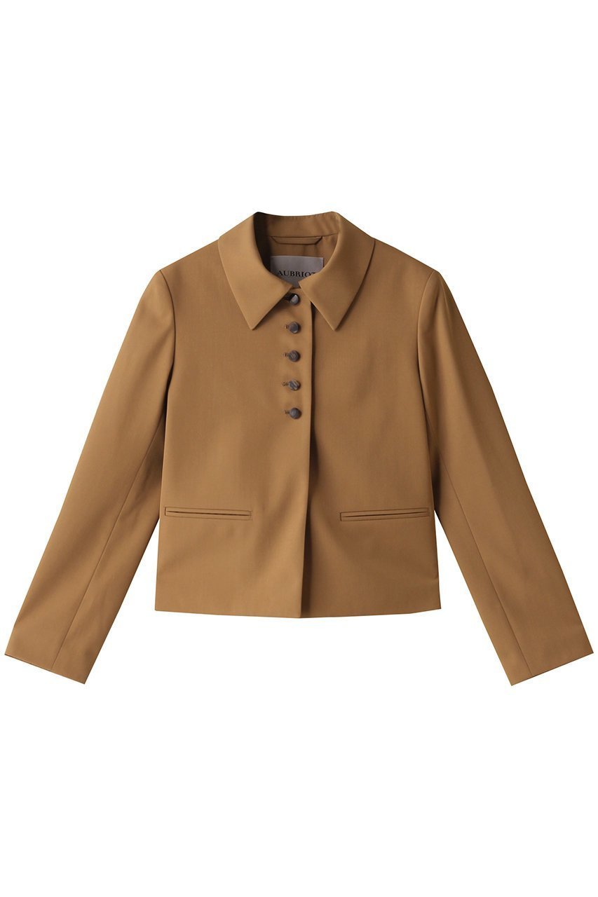 【オブリオ/AUBRIOT】のメリノウールシングルブレストジャケット インテリア・キッズ・メンズ・レディースファッション・服の通販 founy(ファニー) 　ファッション　Fashion　レディースファッション　Fashion for Women　アウター　Coat / Outerwear Collection　レディースジャケット・軽アウター　Jackets　コンパクト　Compact, Small Size　ショルダー　Shoulder, Shoulder Strap　ジャケット　Jacket, Outerwear　ストレート　Straight, Straight Cut　フィット　Fit, Slim Fit　モダン　Modern, Contemporary　キャメル|ID: prp329100004116833 ipo3291000000036758855