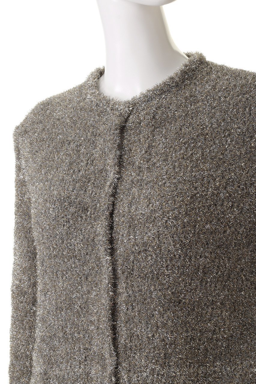 【オブリオ/AUBRIOT】のシャギーヤーン クルーネックカーディガン 人気、トレンドファッション・服の通販 founy(ファニー) 　ファッション　Fashion　レディースファッション　Fashion for Women　トップス・カットソー　Cut & Sew Tops　ニット　Knit Tops & Sweaters　カーディガン・羽織り　Layered Style Cardigans　エレガント 上品　Elegant　カーディガン　Cardigan, Knitwear　コンパクト　Compact, Small Size　メタリック　Metallic, Shiny Finish　モダン　Modern, Contemporary　リラックス　Relax, Relaxed Fit　other-5|ID: prp329100004116835 ipo3291000000036098505