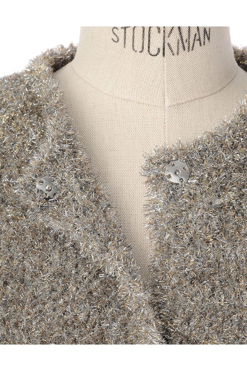 【オブリオ/AUBRIOT】のシャギーヤーン クルーネックカーディガン 人気、トレンドファッション・服の通販 founy(ファニー) 　ファッション　Fashion　レディースファッション　Fashion for Women　トップス・カットソー　Cut & Sew Tops　ニット　Knit Tops & Sweaters　カーディガン・羽織り　Layered Style Cardigans　エレガント 上品　Elegant　カーディガン　Cardigan, Knitwear　コンパクト　Compact, Small Size　メタリック　Metallic, Shiny Finish　モダン　Modern, Contemporary　リラックス　Relax, Relaxed Fit　other-7|ID: prp329100004116835 ipo3291000000036098507