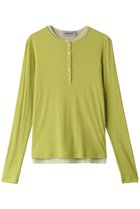 【オブリオ/AUBRIOT】のシアーコットンテレコ ヘンリーネックTシャツ イエローグリーン|ID: prp329100004116837 ipo3291000000032896100