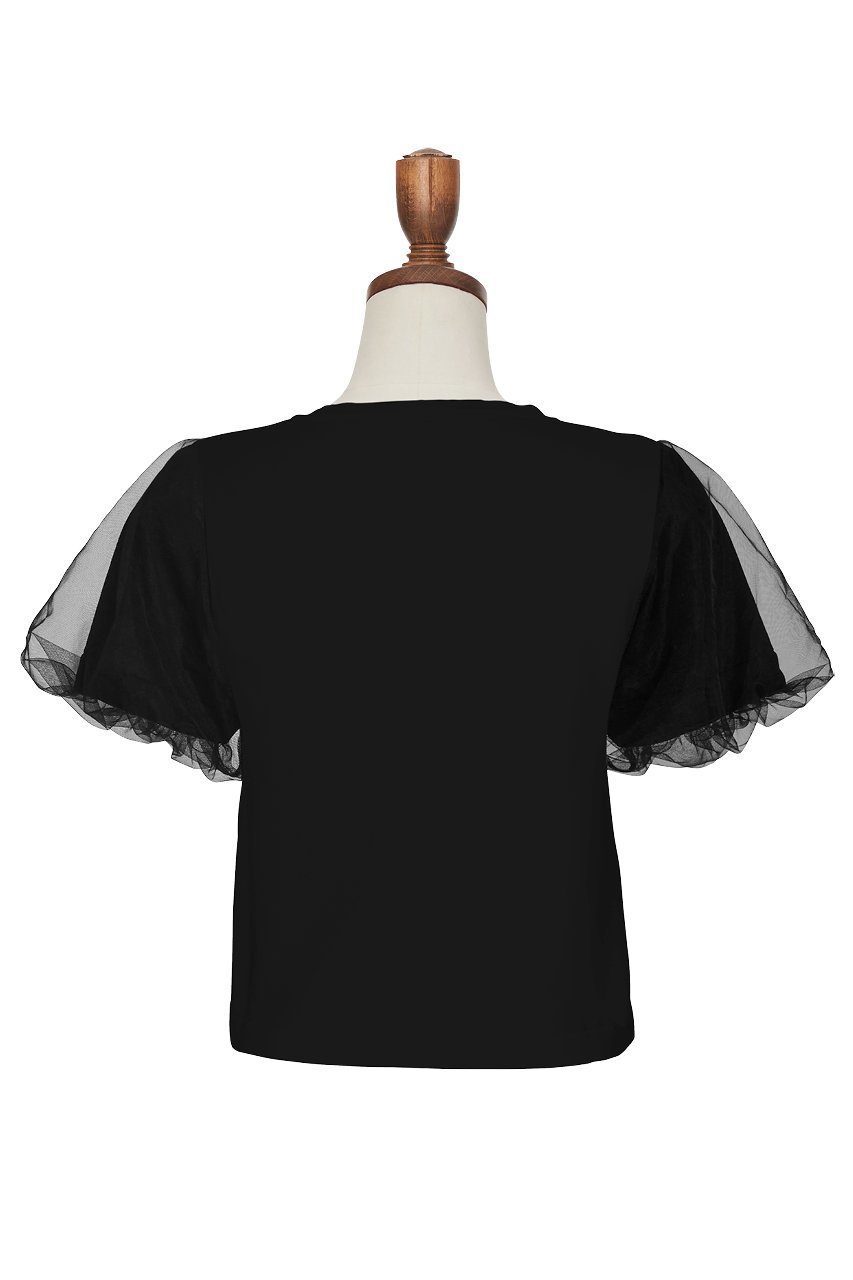 【デイジーリン/DAISY LIN】のCardigan “Daisy Puff Tulle” 人気、トレンドファッション・服の通販 founy(ファニー) 　ファッション　Fashion　レディースファッション　Fashion for Women　トップス・カットソー　Cut & Sew Tops　ニット　Knit Tops & Sweaters　カーディガン・羽織り　Layered Style Cardigans　ウォッシャブル　Machine Washable　カーディガン　Cardigan, Knitwear　ギャザー　Gathered, Ruffled　コンシャス　Conscious, Bodycon　ダブル　Double, Double-Breasted　チュール　Tulip, Tulip Motif　ノースリーブ　Sleeveless, No-Sleeve　半袖　Short Sleeve, Half Sleeve　夏　Summer　other-2|ID: prp329100004116854 ipo3291000000035377022