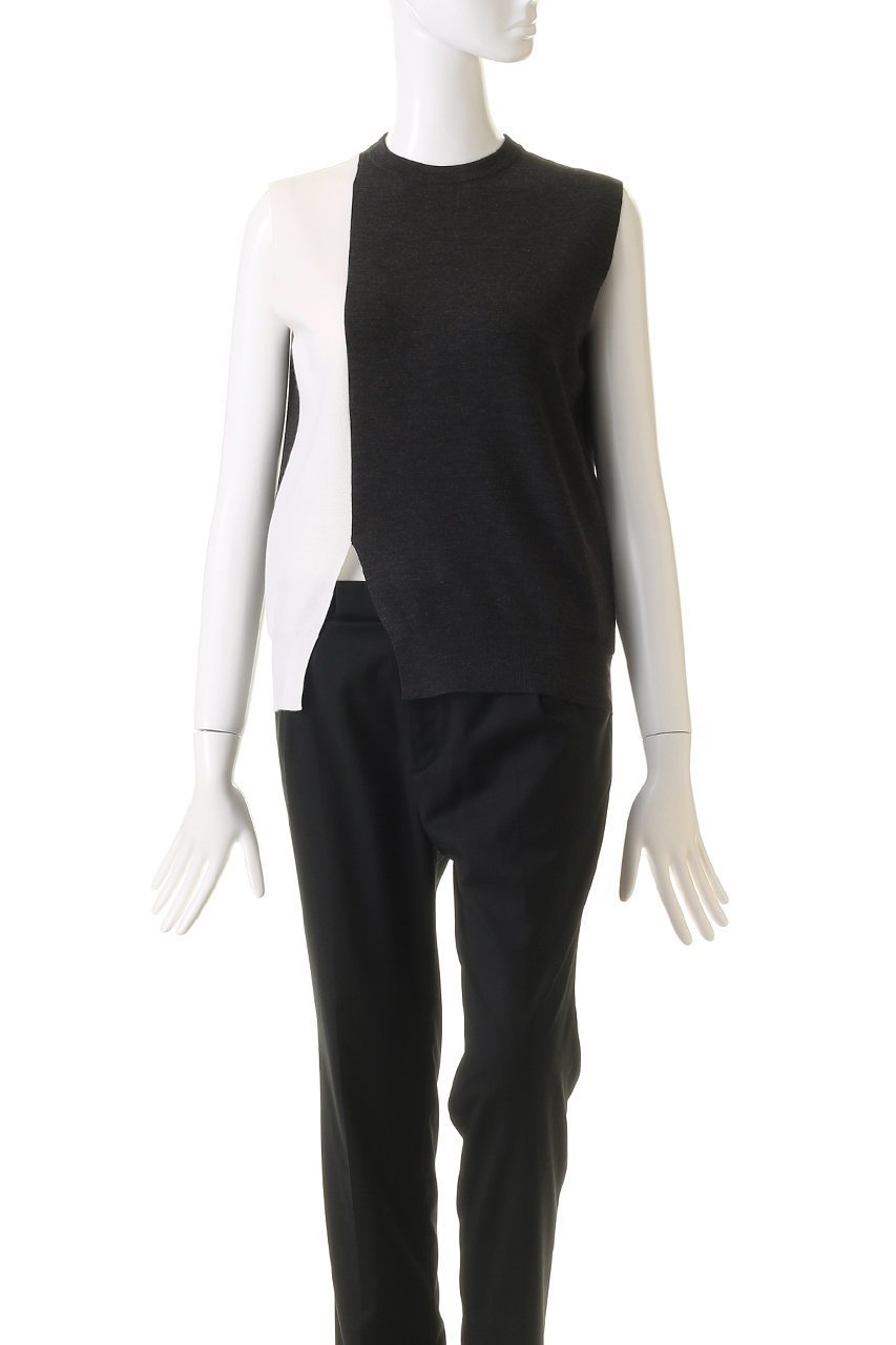 【オブリオ/AUBRIOT】のバイカラーニットベスト 人気、トレンドファッション・服の通販 founy(ファニー) 　ファッション　Fashion　レディースファッション　Fashion for Women　トップス・カットソー　Cut & Sew Tops　ニット　Knit Tops & Sweaters　ベスト&ジレ / 重ね着スタイル　Vests & Gilets　カジュアルプルオーバー・ニットトップス　Pullovers & Knit Tops / Casual Pullovers　スリット　Slit, Slit Detail　ブロック　Block, Solid Block Pattern　ベスト　Vest, Waistcoat　モダン　Modern, Contemporary　エレガント 上品　Elegant　other-2|ID: prp329100004116876 ipo3291000000032926957