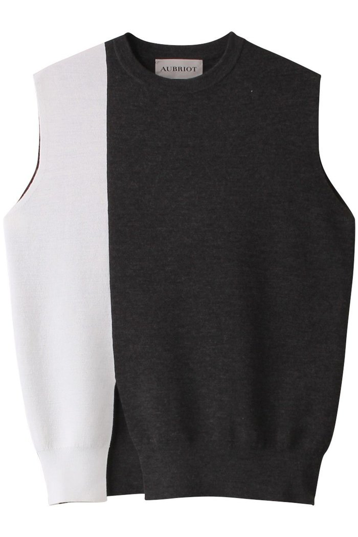 【オブリオ/AUBRIOT】のバイカラーニットベスト インテリア・キッズ・メンズ・レディースファッション・服の通販 founy(ファニー) https://founy.com/ ファッション Fashion レディースファッション Fashion for Women トップス・カットソー Cut & Sew Tops ニット Knit Tops & Sweaters ベスト&ジレ / 重ね着スタイル Vests & Gilets カジュアルプルオーバー・ニットトップス Pullovers & Knit Tops / Casual Pullovers スリット Slit, Slit Detail ブロック Block, Solid Block Pattern ベスト Vest, Waistcoat モダン Modern, Contemporary エレガント 上品 Elegant |ID: prp329100004116876 ipo3291000000035623687
