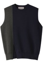 【オブリオ/AUBRIOT】のバイカラーニットベスト 人気、トレンドファッション・服の通販 founy(ファニー) ファッション Fashion レディースファッション Fashion for Women トップス・カットソー Cut & Sew Tops ニット Knit Tops & Sweaters ベスト&ジレ / 重ね着スタイル Vests & Gilets カジュアルプルオーバー・ニットトップス Pullovers & Knit Tops / Casual Pullovers スリット Slit, Slit Detail ブロック Block, Solid Block Pattern ベスト Vest, Waistcoat モダン Modern, Contemporary エレガント 上品 Elegant thumbnail ダークネイビー|ID: prp329100004116876 ipo3291000000036593288