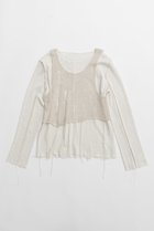 【プランク プロジェクト/PRANK PROJECT】のメッシュレイヤードトップ / Mesh Layered Top 人気、トレンドファッション・服の通販 founy(ファニー) ファッション Fashion レディースファッション WOMEN トップス・カットソー Tops/Tshirt シャツ/ブラウス Shirts/Blouses ロング / Tシャツ T-Shirts カットソー Cut and Sewn カットソー Cut And Sew スリーブ Sleeve ダメージ Damage メッシュ Mesh ロング Long 再入荷 Restock/Back In Stock/Re Arrival thumbnail O.WHT(オフホワイト)|ID: prp329100004116882 ipo3291000000028054097