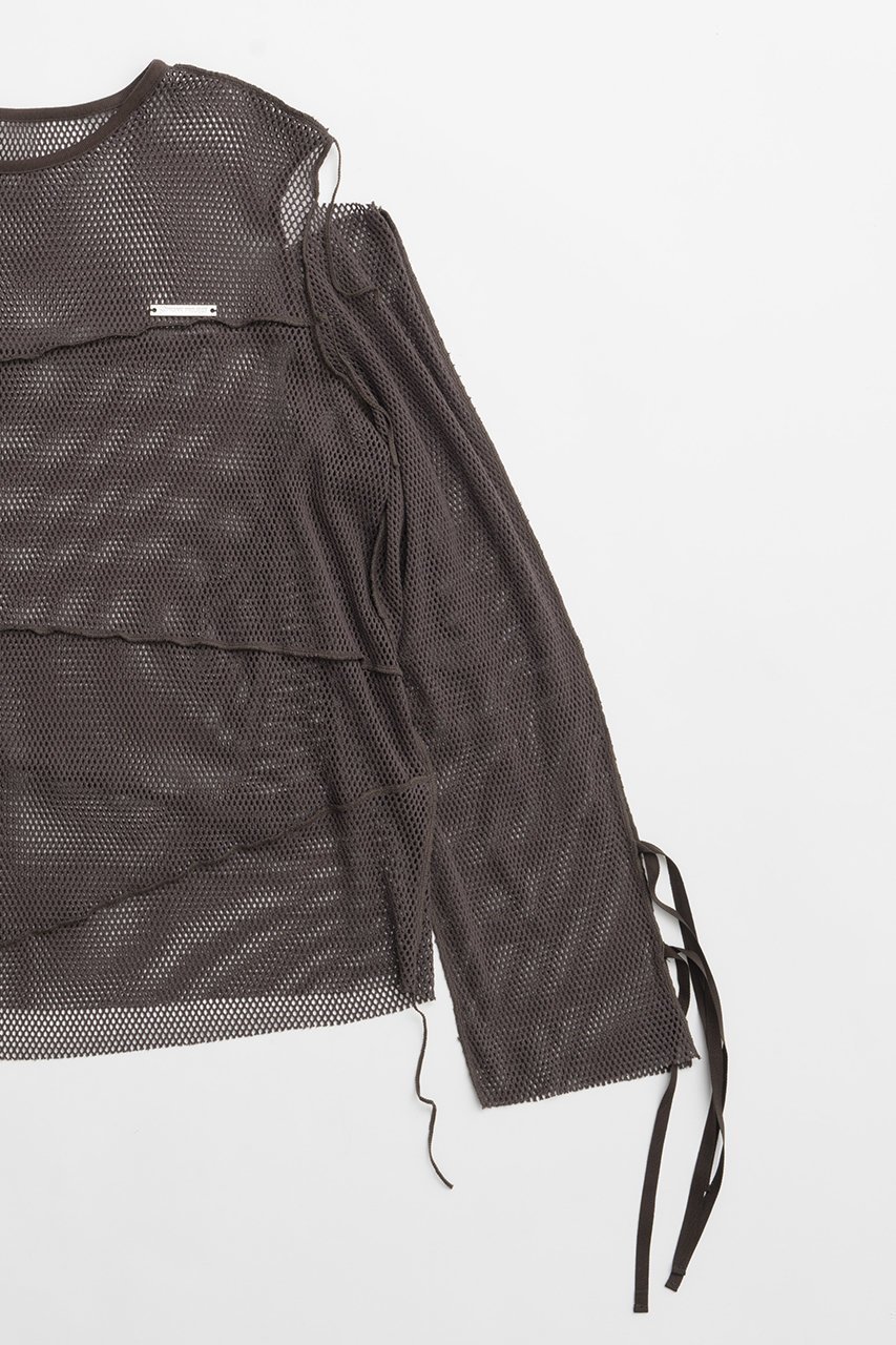 【プランク プロジェクト/PRANK PROJECT】のメッシュコールドショルダートップ / Mesh Cold Shoulder Top 人気、トレンドファッション・服の通販 founy(ファニー) 　ファッション　Fashion　レディースファッション　WOMEN　トップス・カットソー　Tops/Tshirt　シャツ/ブラウス　Shirts/Blouses　ロング / Tシャツ　T-Shirts　カットソー　Cut and Sewn　カットソー　Cut And Sew　スリーブ　Sleeve　メッシュ　Mesh　ラッセル　Russell　ロング　Long　other-3|ID: prp329100004116883 ipo3291000000031410197