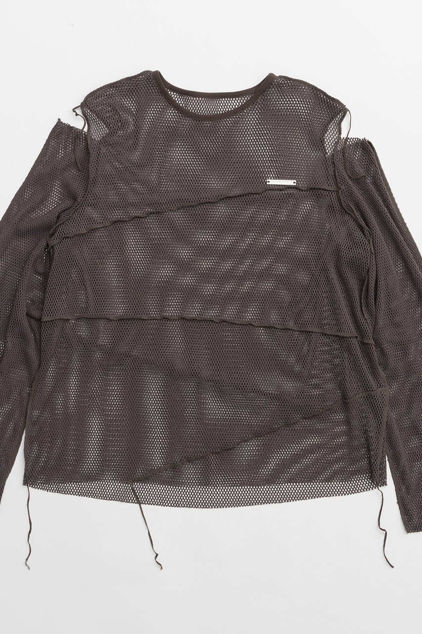 【プランク プロジェクト/PRANK PROJECT】のメッシュコールドショルダートップ / Mesh Cold Shoulder Top 人気、トレンドファッション・服の通販 founy(ファニー) 　ファッション　Fashion　レディースファッション　Fashion for Women　トップス・カットソー　Cut & Sew Tops　シャツ・ブラウス・オフィスカジュアル　Elegant Blouses & Button-Ups　ロングTシャツ・Tシャツ　Longline T-Shirts & Tees　カットソー・ベーシックTシャツ　Cut-and-Sewn Tops / Stretch Tees & Basics　カットソー　Cut and Sewn Top　スリーブ　Sleeve, Long Sleeve / Short Sleeve　メッシュ　Mesh, Net Fabric　ラッセル　Raschel, Raschel Lace　ロング　Long, Long-Length　other-2|ID: prp329100004116883 ipo3291000000032896164