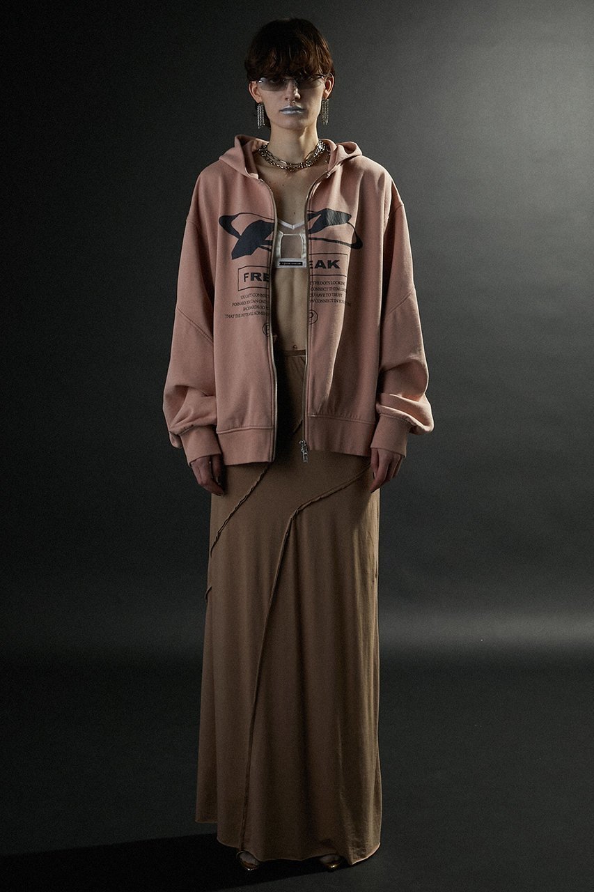 【プランク プロジェクト/PRANK PROJECT】のFREAKダブルジップフーディFREAK Double Zip Hoodie 人気、トレンドファッション・服の通販 founy(ファニー) 　ファッション　Fashion　レディースファッション　WOMEN　トップス・カットソー　Tops/Tshirt　シャツ/ブラウス　Shirts/Blouses　パーカ　Sweats　ロング / Tシャツ　T-Shirts　スウェット　Sweat　カットソー　Cut and Sewn　グラフィック　Graphic　スリット　Slit　フロント　Front　other-6|ID: prp329100004116885 ipo3291000000031410217