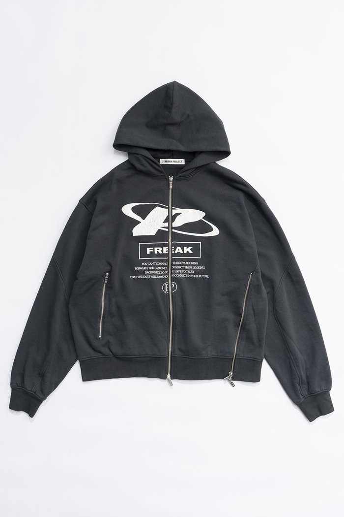 【プランク プロジェクト/PRANK PROJECT】のFREAKダブルジップフーディFREAK Double Zip Hoodie インテリア・キッズ・メンズ・レディースファッション・服の通販 founy(ファニー) https://founy.com/ ファッション Fashion レディースファッション Fashion for Women トップス・カットソー Cut & Sew Tops シャツ・ブラウス・オフィスカジュアル Elegant Blouses & Button-Ups レディースパーカー・カジュアルフーディー Casual Hoodies & Sweatshirts ロングTシャツ・Tシャツ Longline T-Shirts & Tees スウェット・クルーネックトップス Sweatshirts & Crewnecks / Relaxed Fit Sweat Tops カットソー・ベーシックTシャツ Cut-and-Sewn Tops / Stretch Tees & Basics グラフィック Graphic, Graphic Design スリット Slit, Slit Detail フロント Front, Front Design |ID: prp329100004116885 ipo3291000000032913443