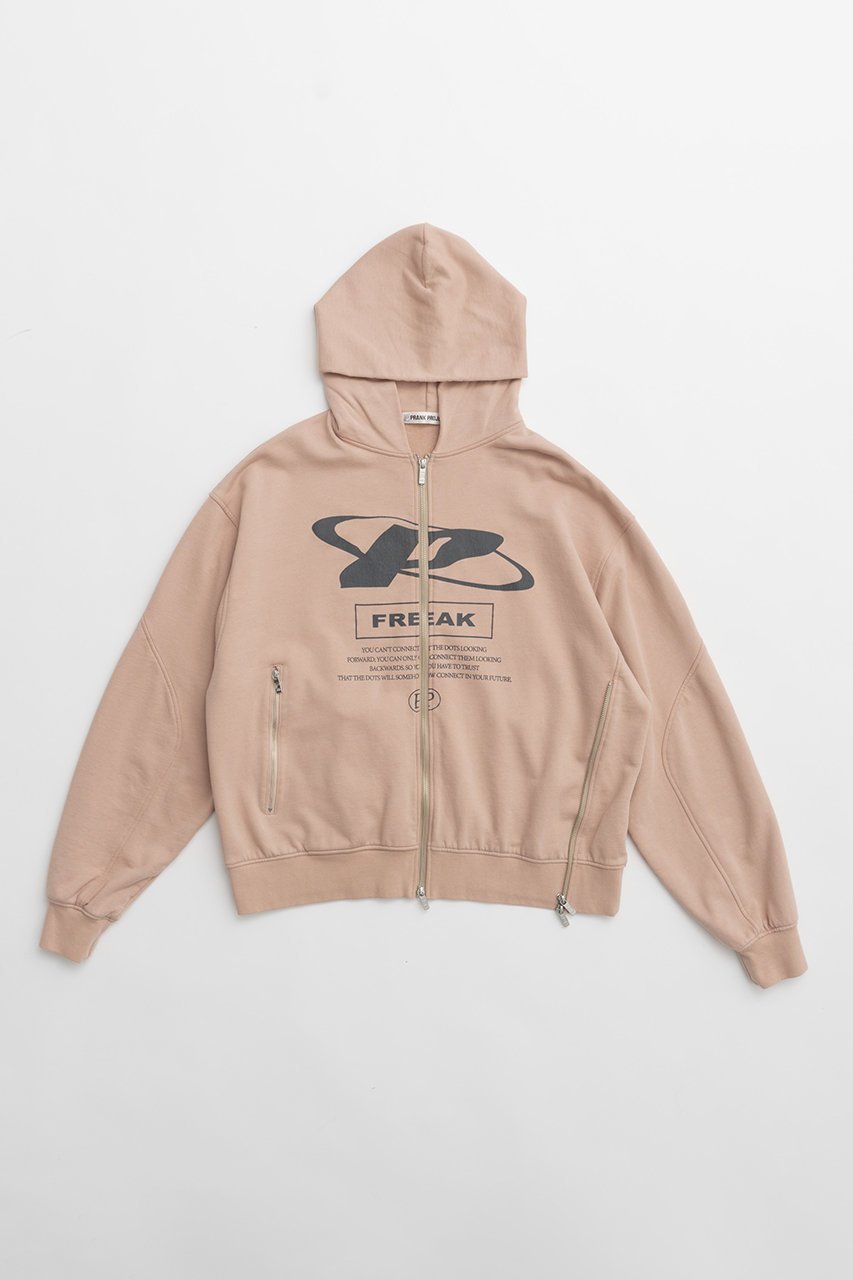 【プランク プロジェクト/PRANK PROJECT】のFREAKダブルジップフーディFREAK Double Zip Hoodie インテリア・キッズ・メンズ・レディースファッション・服の通販 founy(ファニー) 　ファッション　Fashion　レディースファッション　Fashion for Women　トップス・カットソー　Cut & Sew Tops　シャツ・ブラウス・オフィスカジュアル　Elegant Blouses & Button-Ups　レディースパーカー・カジュアルフーディー　Casual Hoodies & Sweatshirts　ロングTシャツ・Tシャツ　Longline T-Shirts & Tees　スウェット・クルーネックトップス　Sweatshirts & Crewnecks / Relaxed Fit Sweat Tops　カットソー・ベーシックTシャツ　Cut-and-Sewn Tops / Stretch Tees & Basics　グラフィック　Graphic, Graphic Design　スリット　Slit, Slit Detail　フロント　Front, Front Design　PNK(ピンク)|ID: prp329100004116885 ipo3291000000032913472